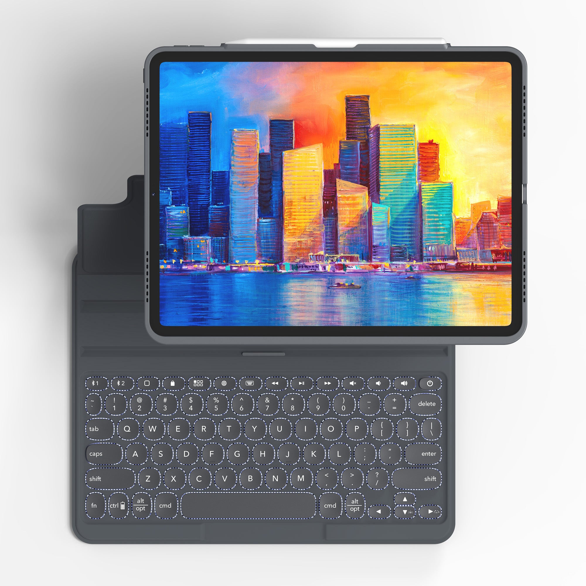 iPad Pro 12.9 (2018-2022) ZAGG Charcoal Pro Keys Keyboard - 15-08559