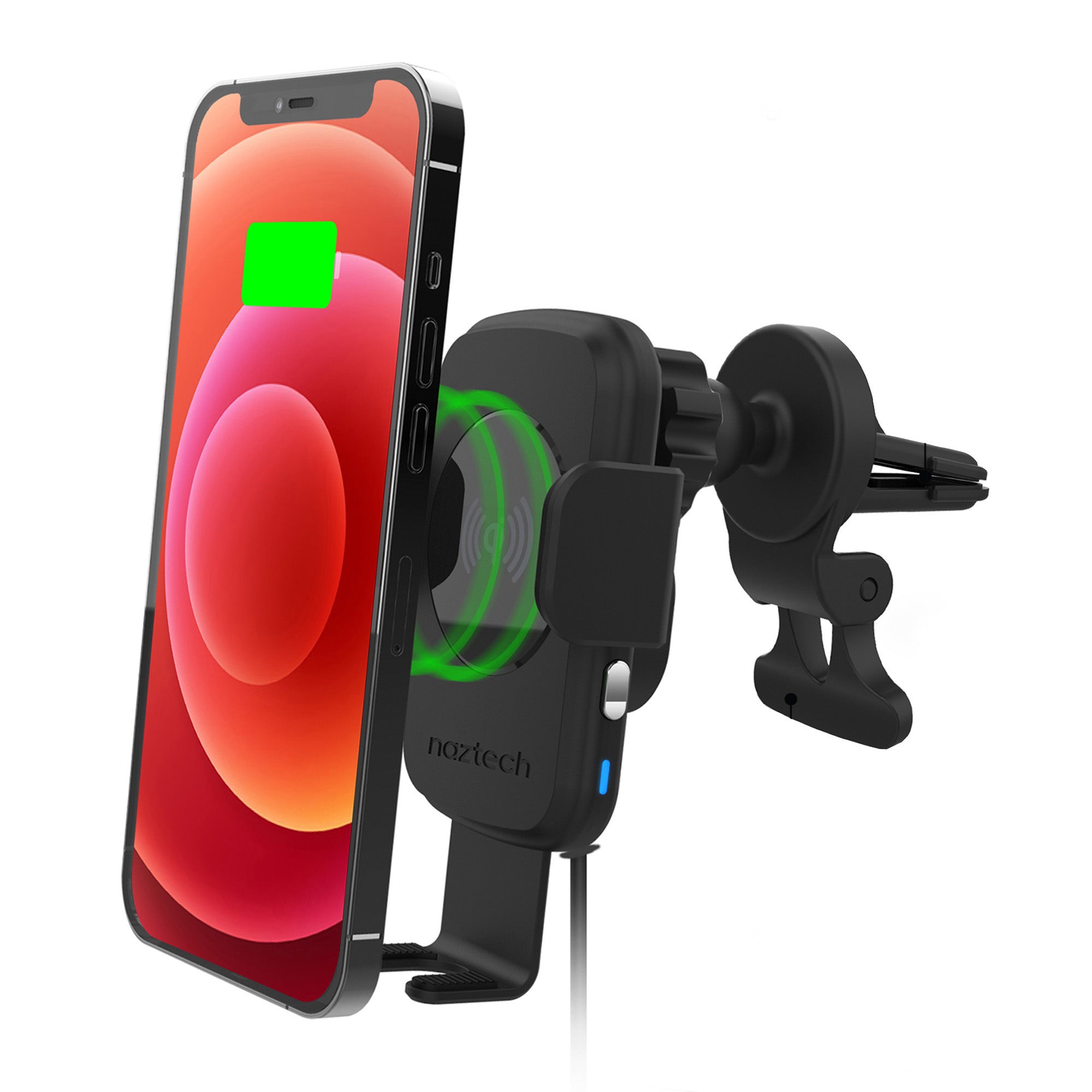 Naztech 15W Black Smart Grip Wireless Charging Car Mount w/ Vent Mount & Suction Mount - 15-09075