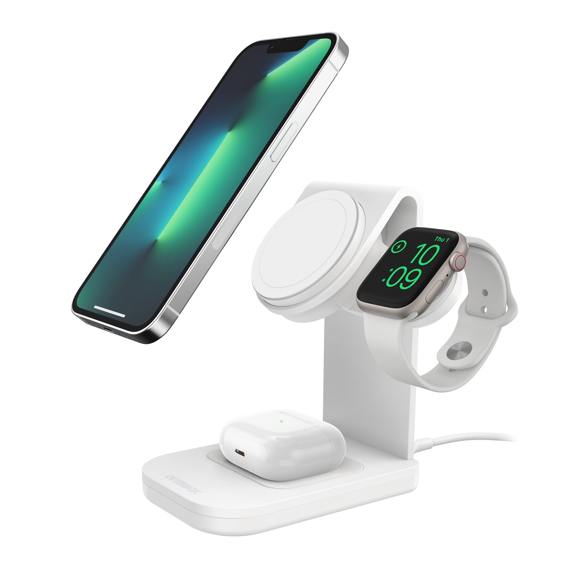 Otterbox 3-in-1 Charging Station Made for MagSafe w/ Apple Watch Charger + Airpods - White - 15-10678