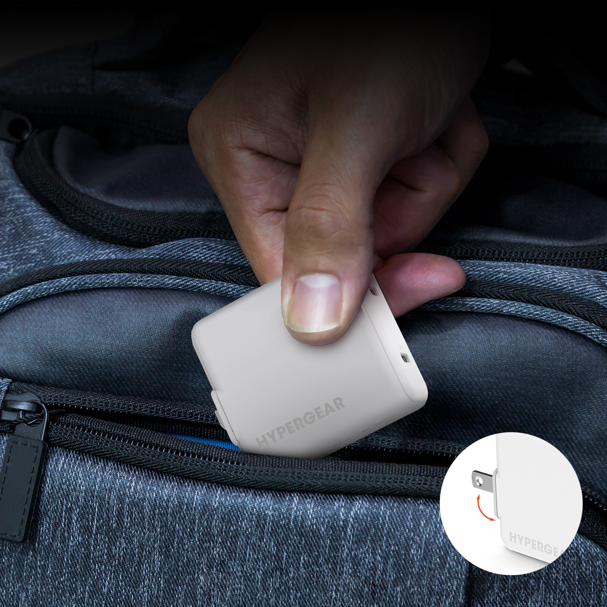 Hypergear 40W Dual Port 20W USB-C PD Wall USB-C PD/PPS Wall Charger Hub - White - 15-10750