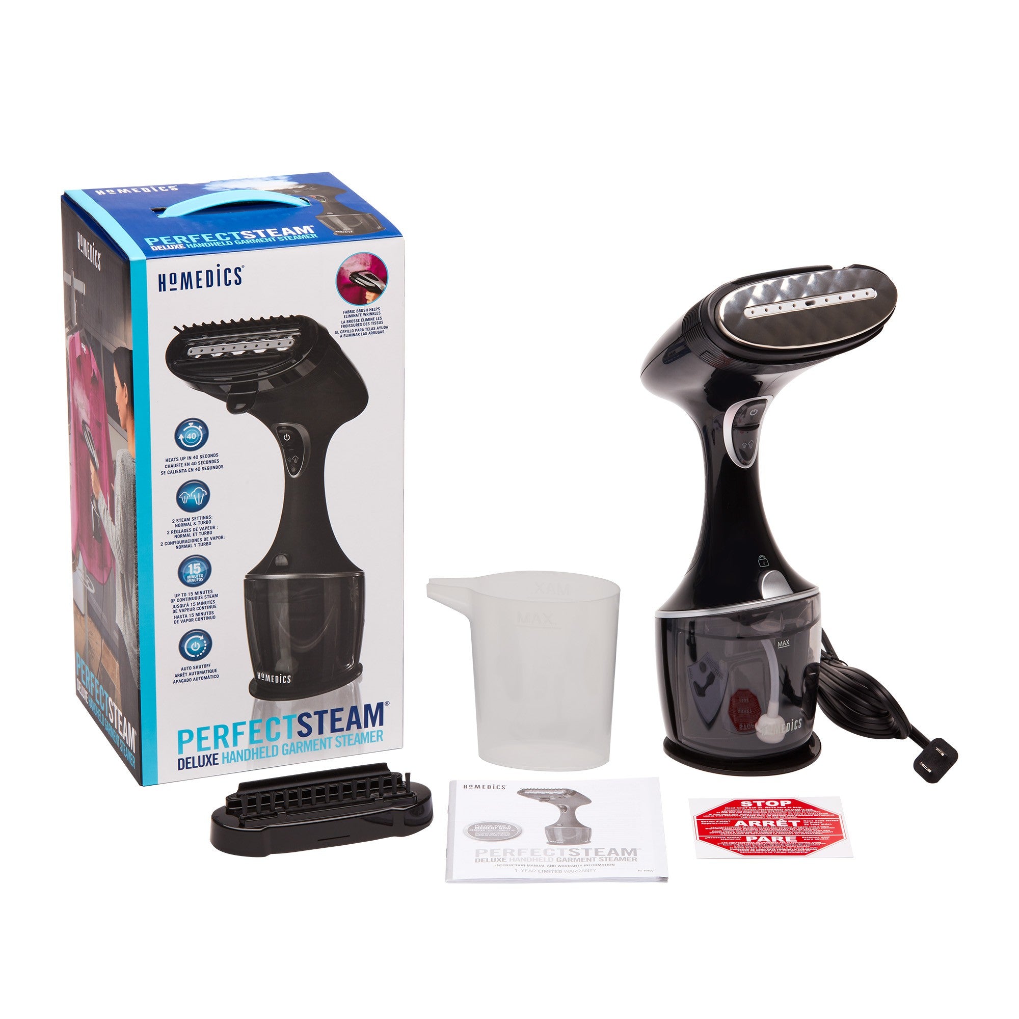 HoMedics PerfectSteam Handheld Turbo Garment Steamer - 15-11126