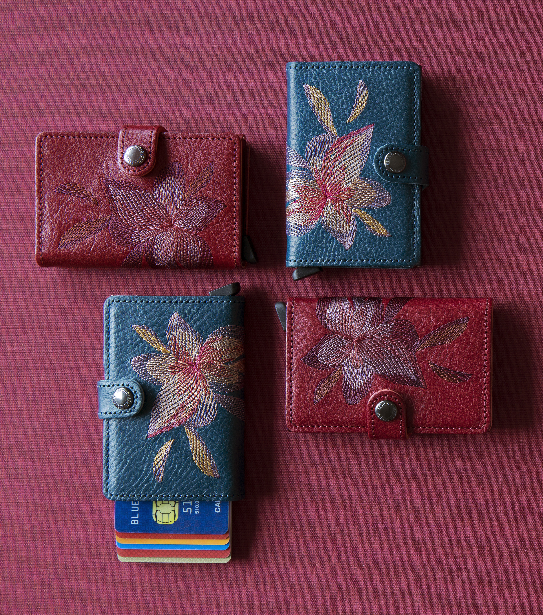 Secrid Miniwallet Stitch Magnolia Rosso