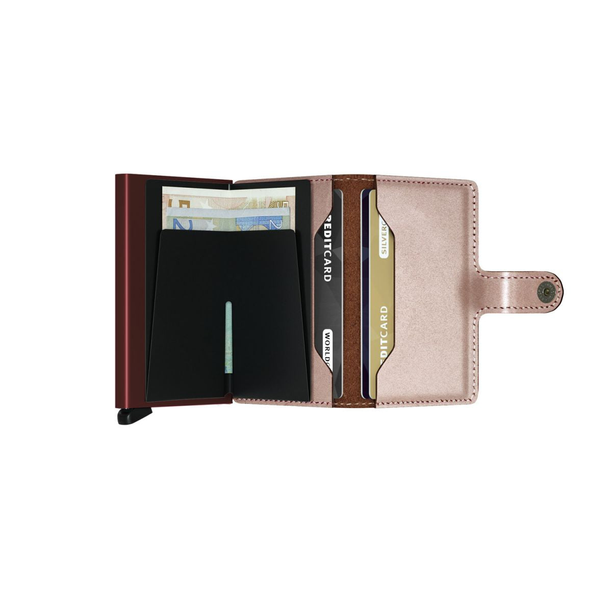 Secrid Miniwallet Metallic Rose - Bordeaux
