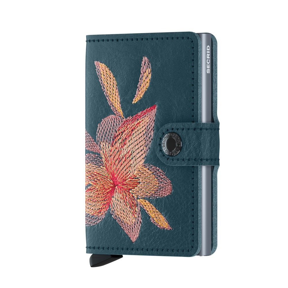 Secrid Miniwallet Stitch Magnolia Petrolio