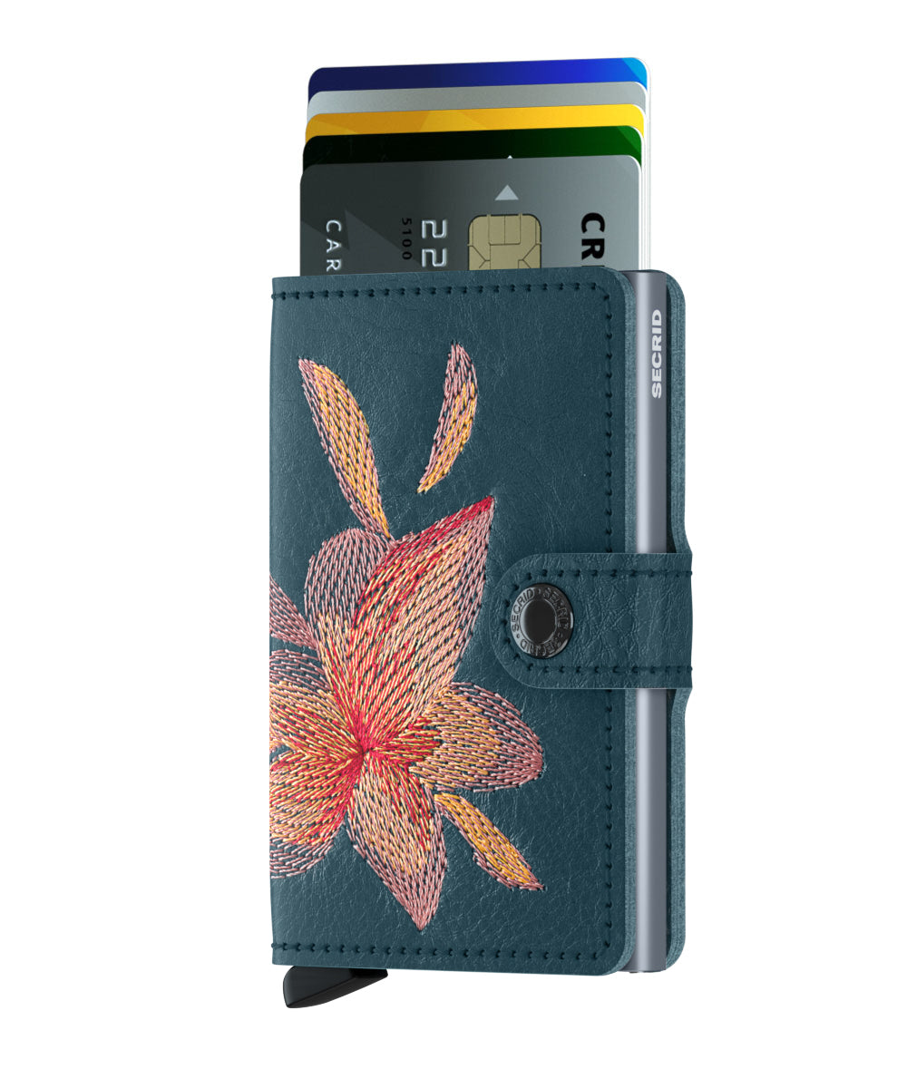 Secrid Miniwallet Stitch Magnolia Petrolio