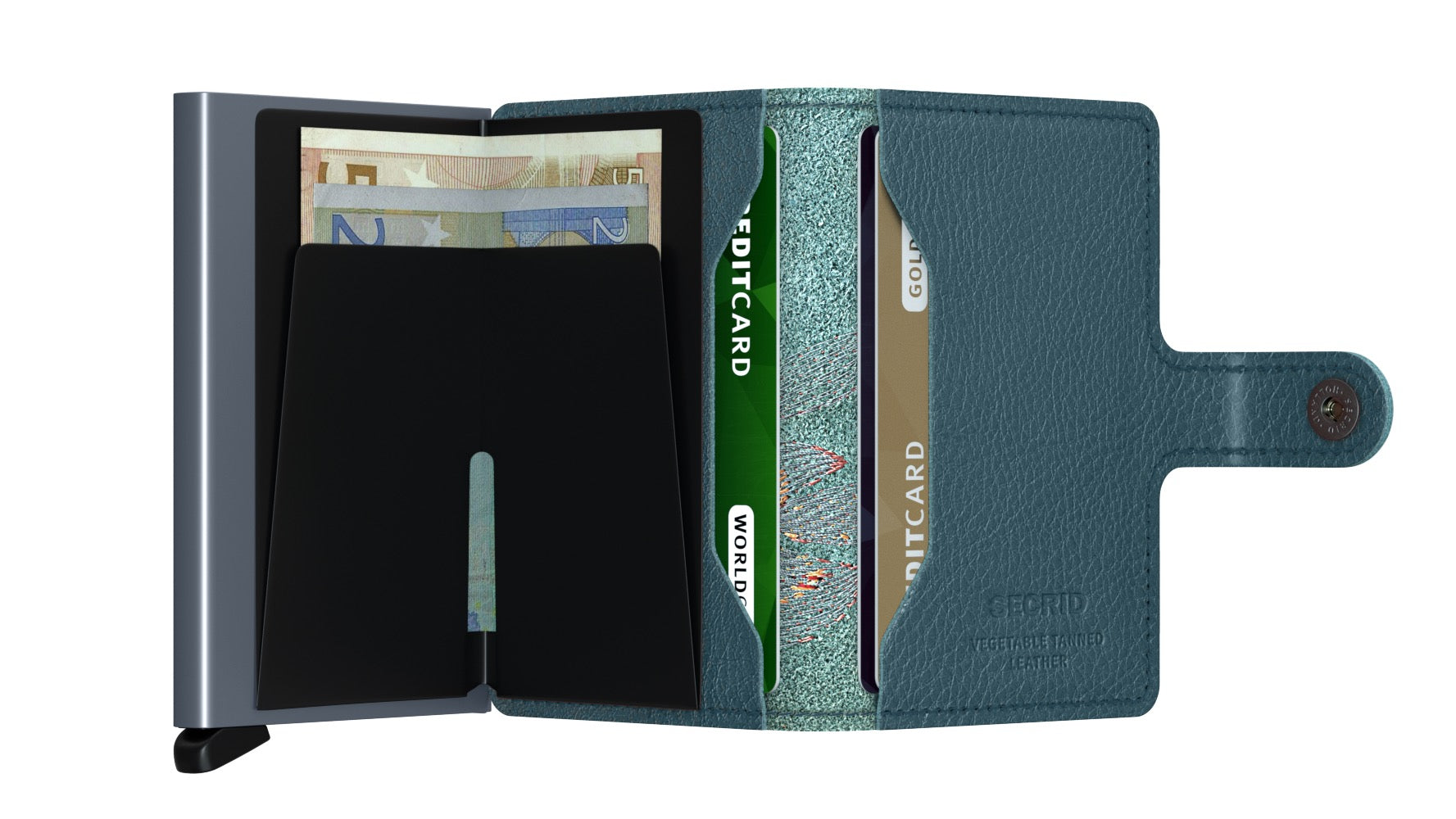 Secrid Miniwallet Stitch Magnolia Petrolio