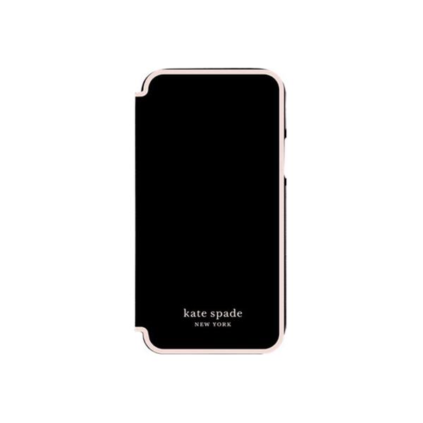 kate spade NY Folio for iPhone 13 Pro - Black/Pale Vellum Border