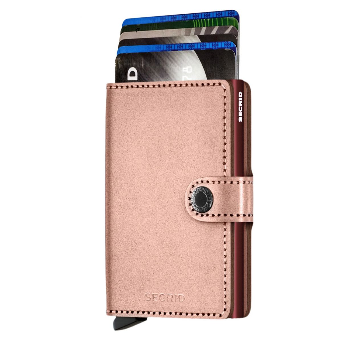 Secrid Miniwallet Metallic Rose - Bordeaux