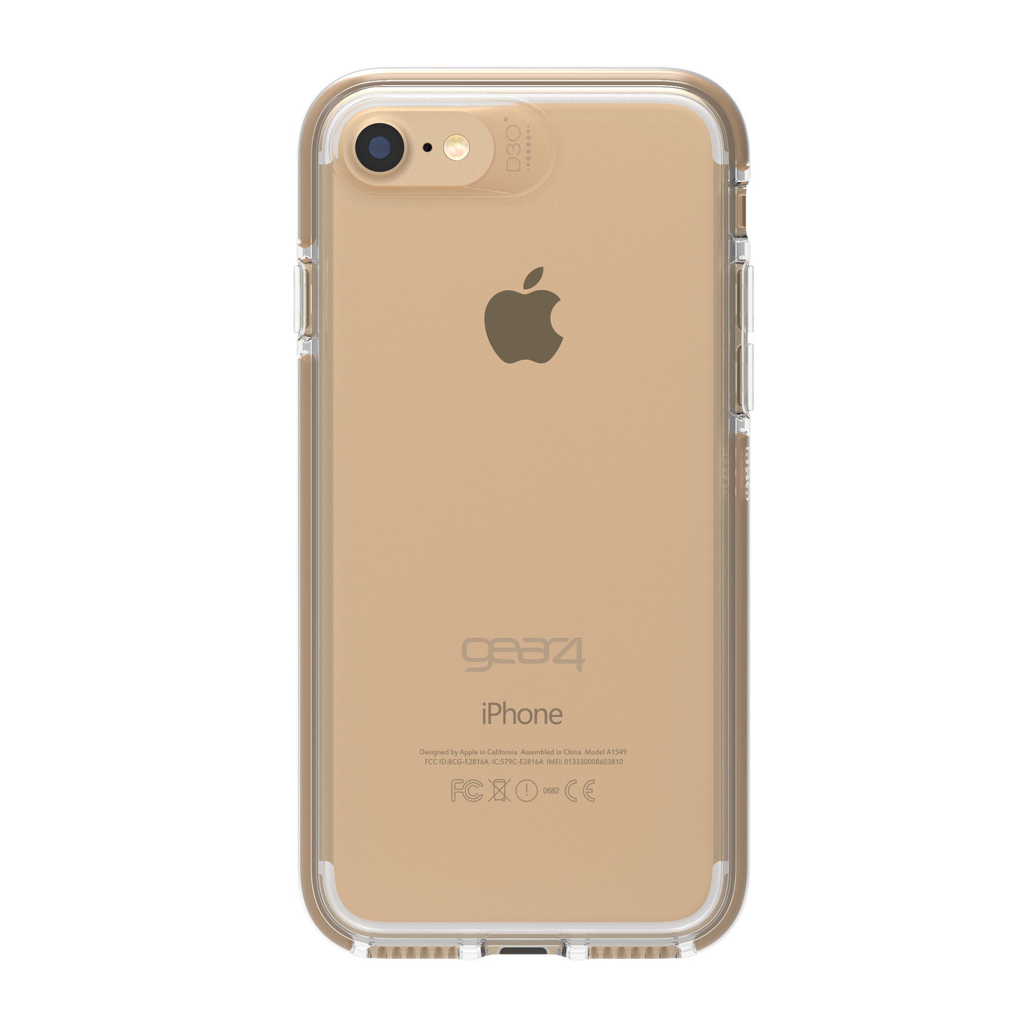 iPhone SE (2022/2020)/8 Gear4 D3O Clear/Gold Piccadilly case - 15-00942