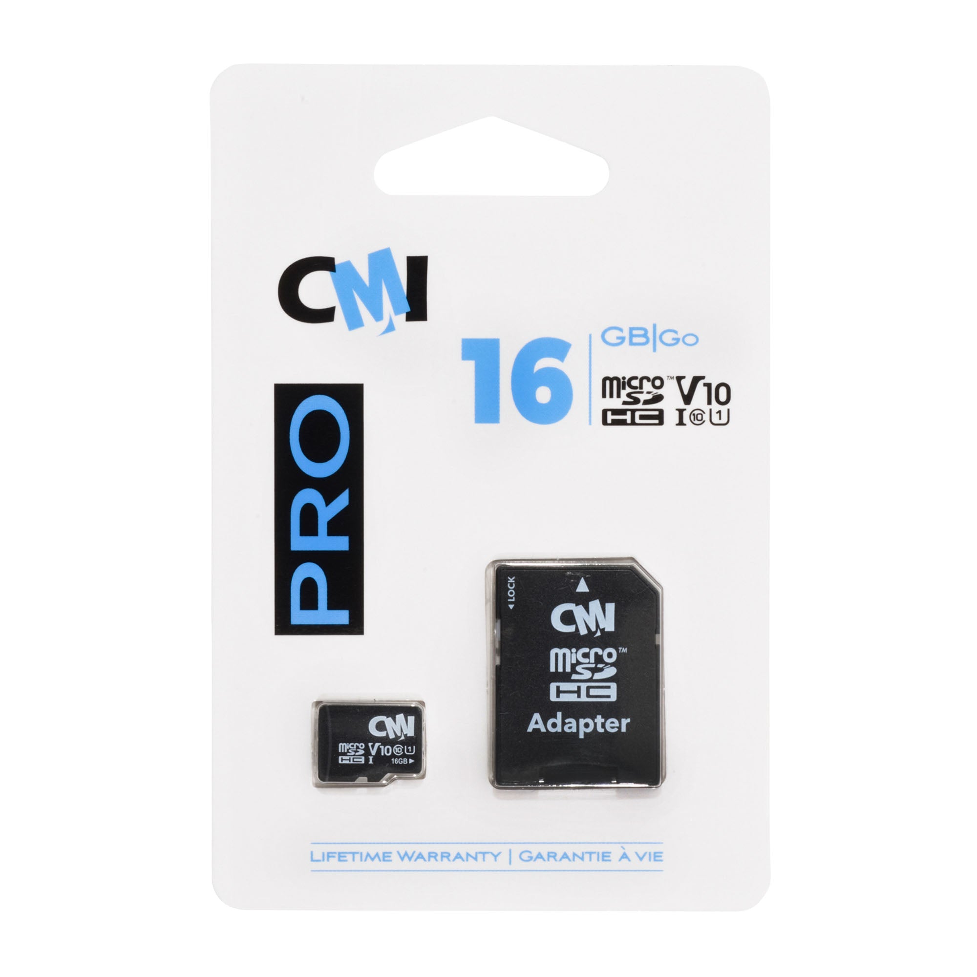 CMI U1 Class 10 16GB Micro SDHC Memory Card w/SD Adapter - 15-04619