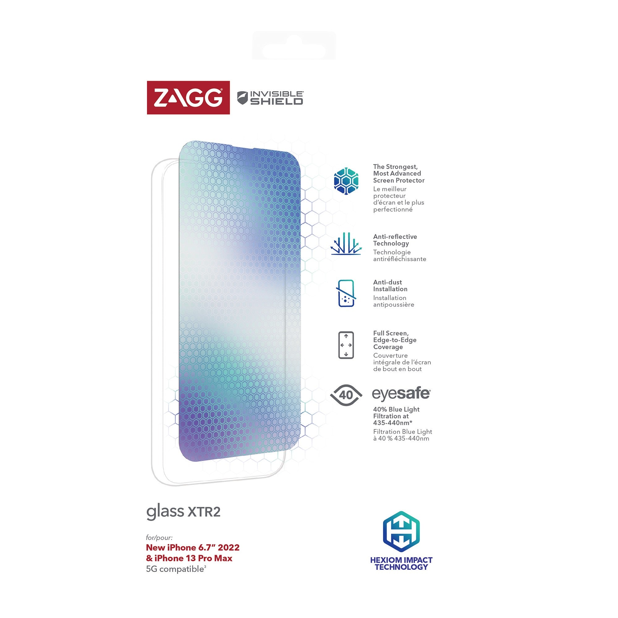 iPhone 14 Plus/13 Pro Max ZAGG InvisibleShield Glass XTR2 Screen Protector - 15-10498