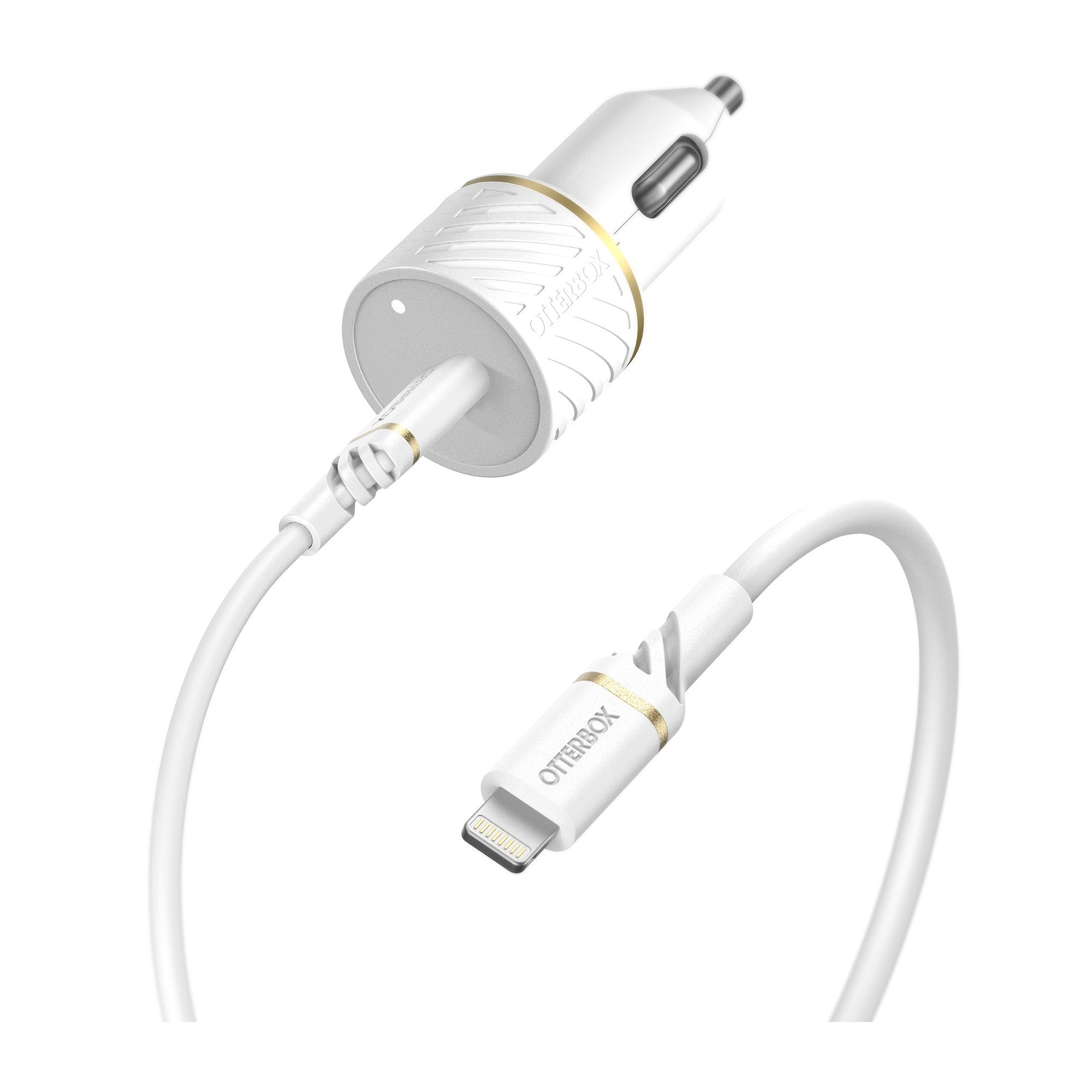 OtterBox 20W (100cm) USB-C PD CLA Car Charger Kit w/USB-C to Lightning Cable -White (Cloud Dust) - 15-11189
