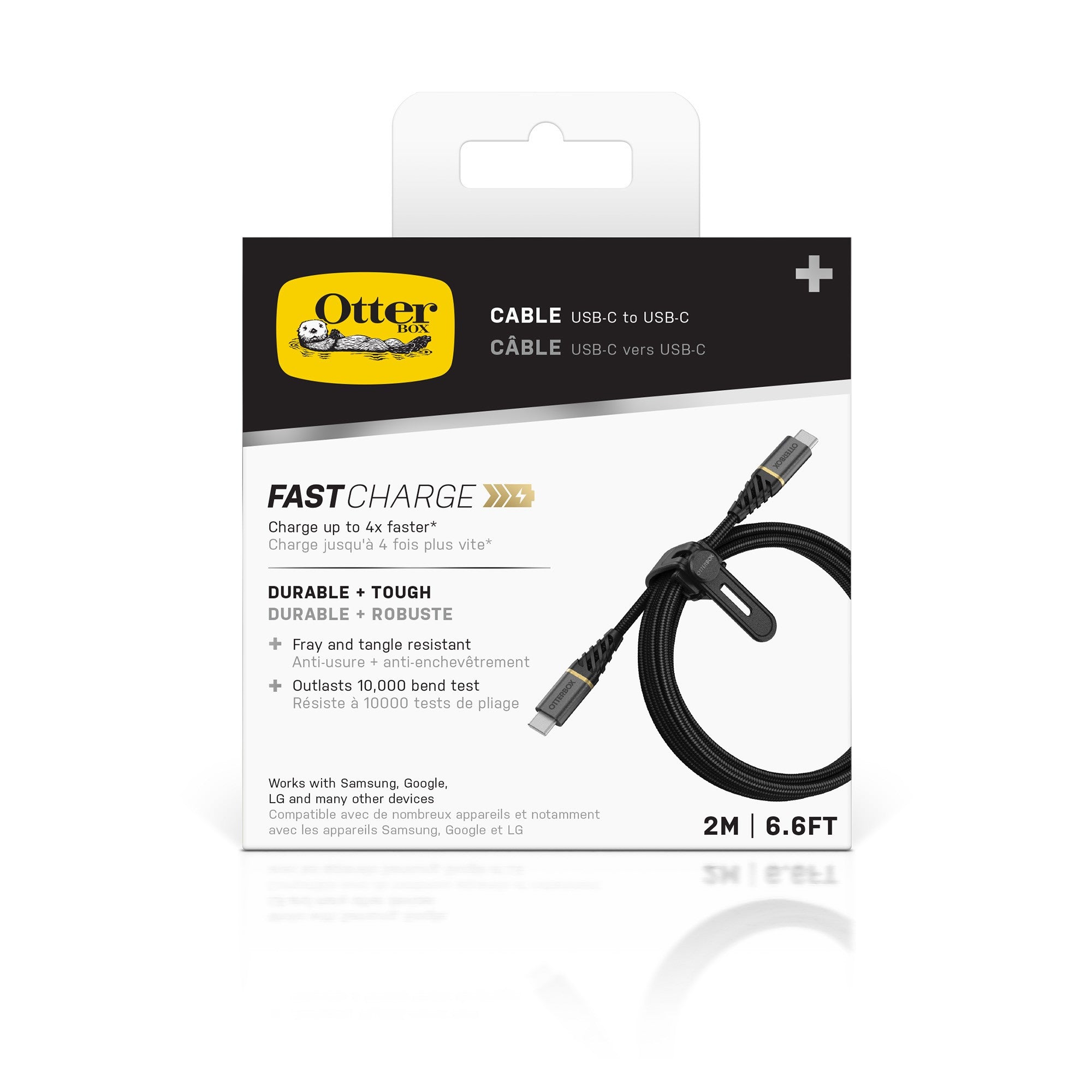 OtterBox 200cm USB-C to USB-C PD Braided Charge and Sync Cable - Black - 15-11238