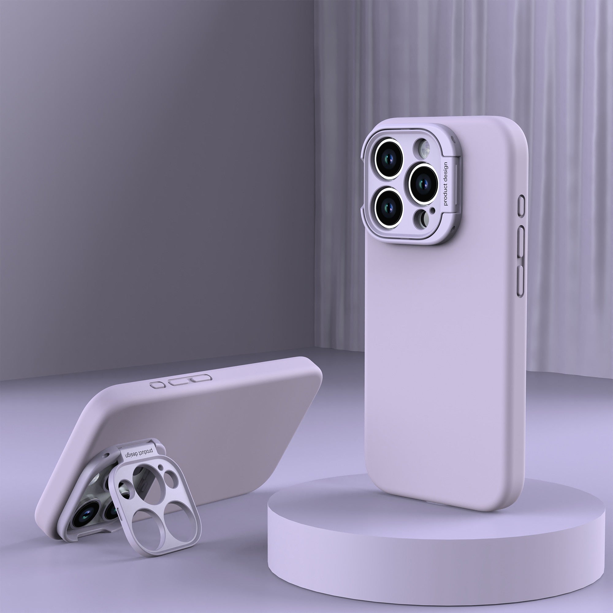iPhone 15 Pro Uunique Liquid Silicone MagSafe Stand Case - Lavender - 15-11354