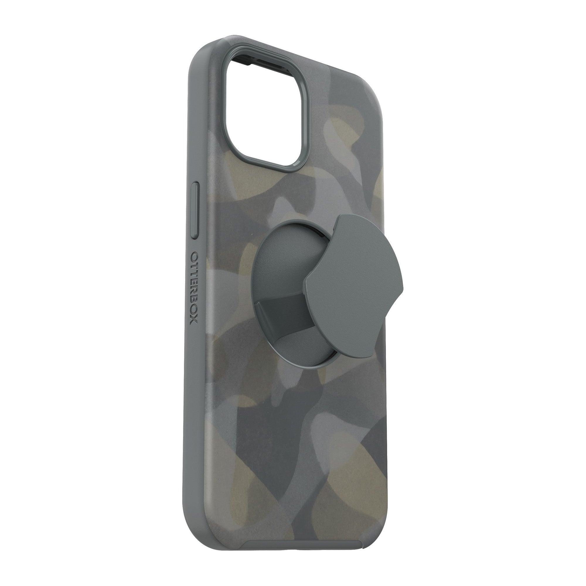 iPhone 15/14/13 Otterbox OtterGrip Symmetry w/ MagSafe Series Case - Grey (Iron Camo) - 15-11407