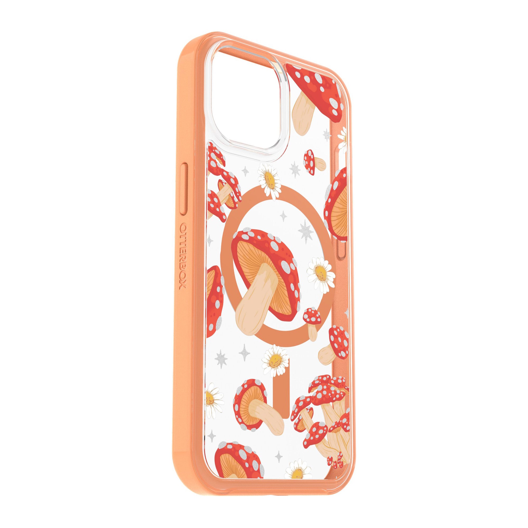 iPhone 16e/15/14/13 Otterbox Symmetry w/ MagSafe Clear Series Case - Orange - Fungi - 15-11418