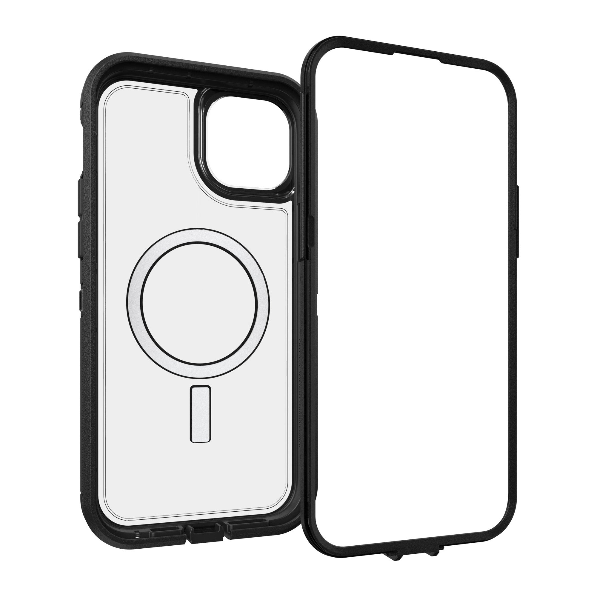 iPhone 15 Plus/14 Plus Otterbox Defender XT w/ MagSafe Clear Series Case - Clear/Black (Dark Side) - 15-11452