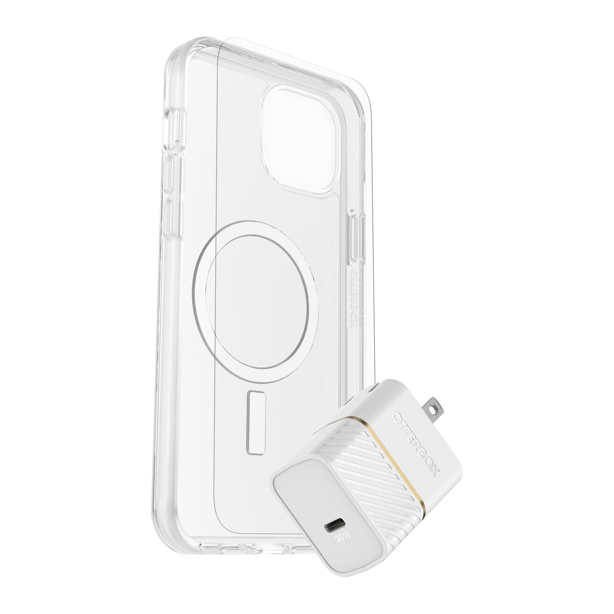 iPhone 15 Plus/14 Plus Otterbox Symmetry w/ Magsafe - Protection + Power Kit Bundle - Clear - 15-11456