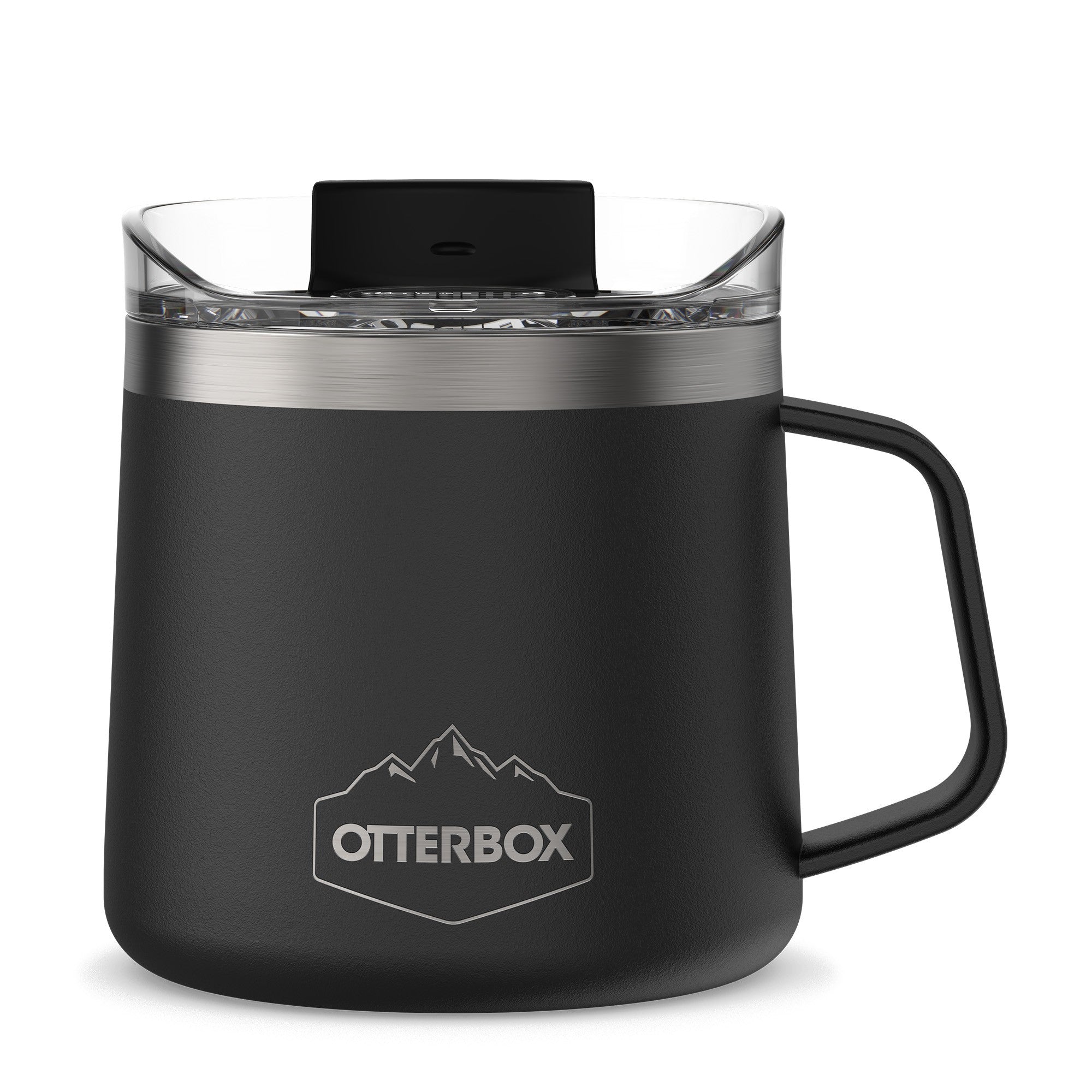 Otterbox Stainless Steel Elevation 14oz Mug w/ Closed Lid - Black (Silver Panther) - 15-11521