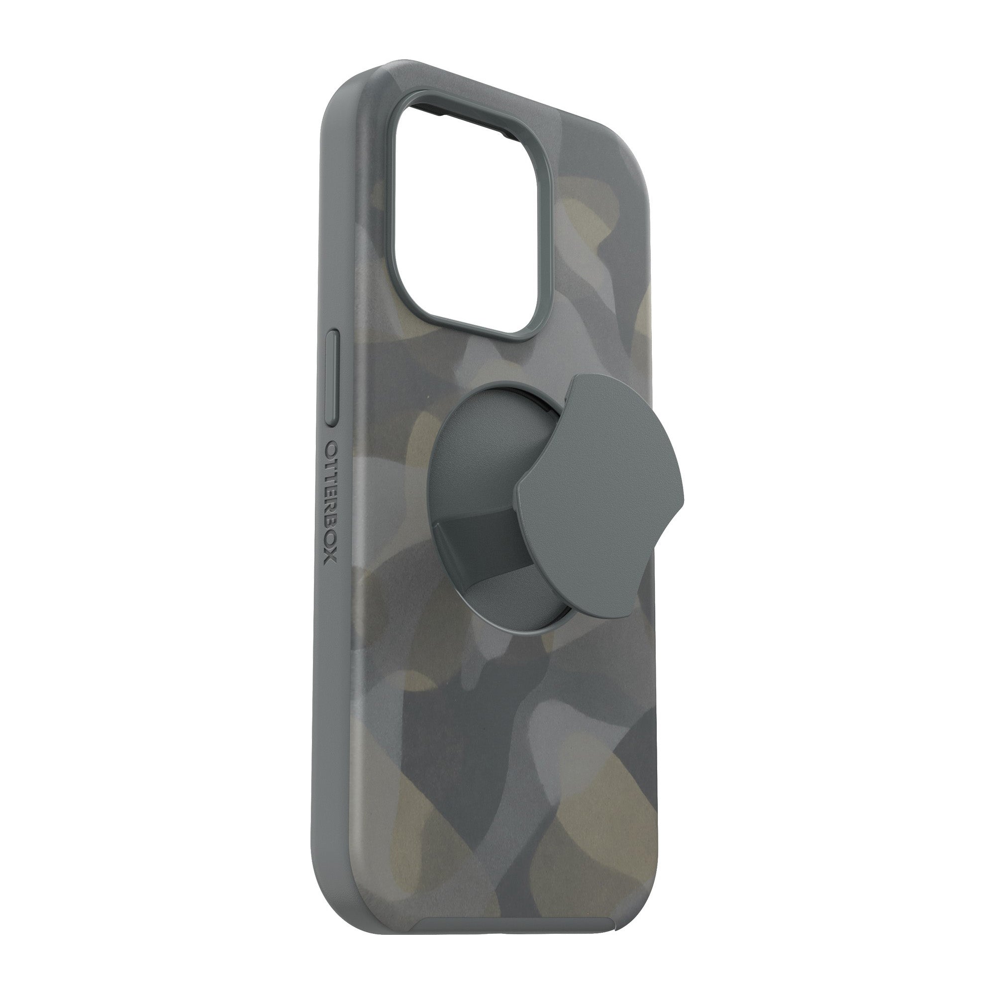 iPhone 15 Pro Otterbox OtterGrip Symmetry w/ MagSafe Series Case - Grey (Iron Camo) - 15-11544