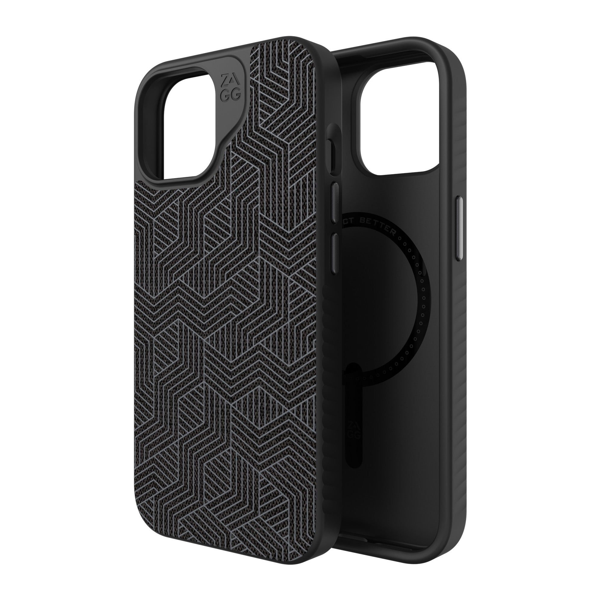 iPhone 15/14/13 ZAGG/GEAR4 Graphene London Snap Case - Black Geo - 15-11635