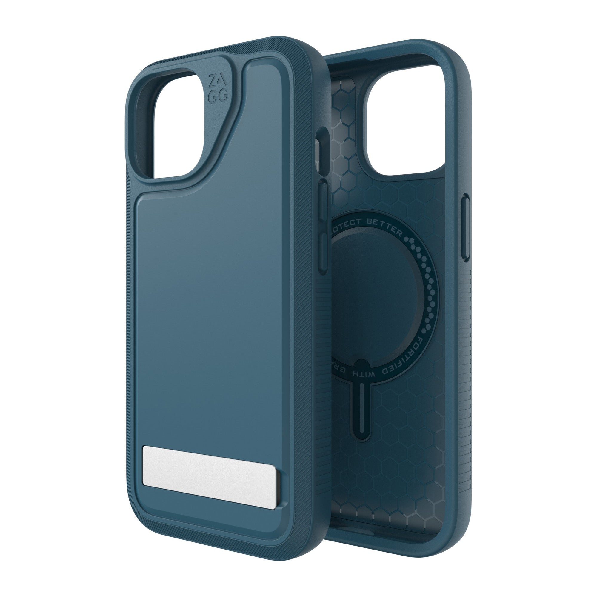 iPhone 15/14/13 ZAGG/GEAR4 Graphene Everest Snap Kickstand Case - Marine - 15-11644