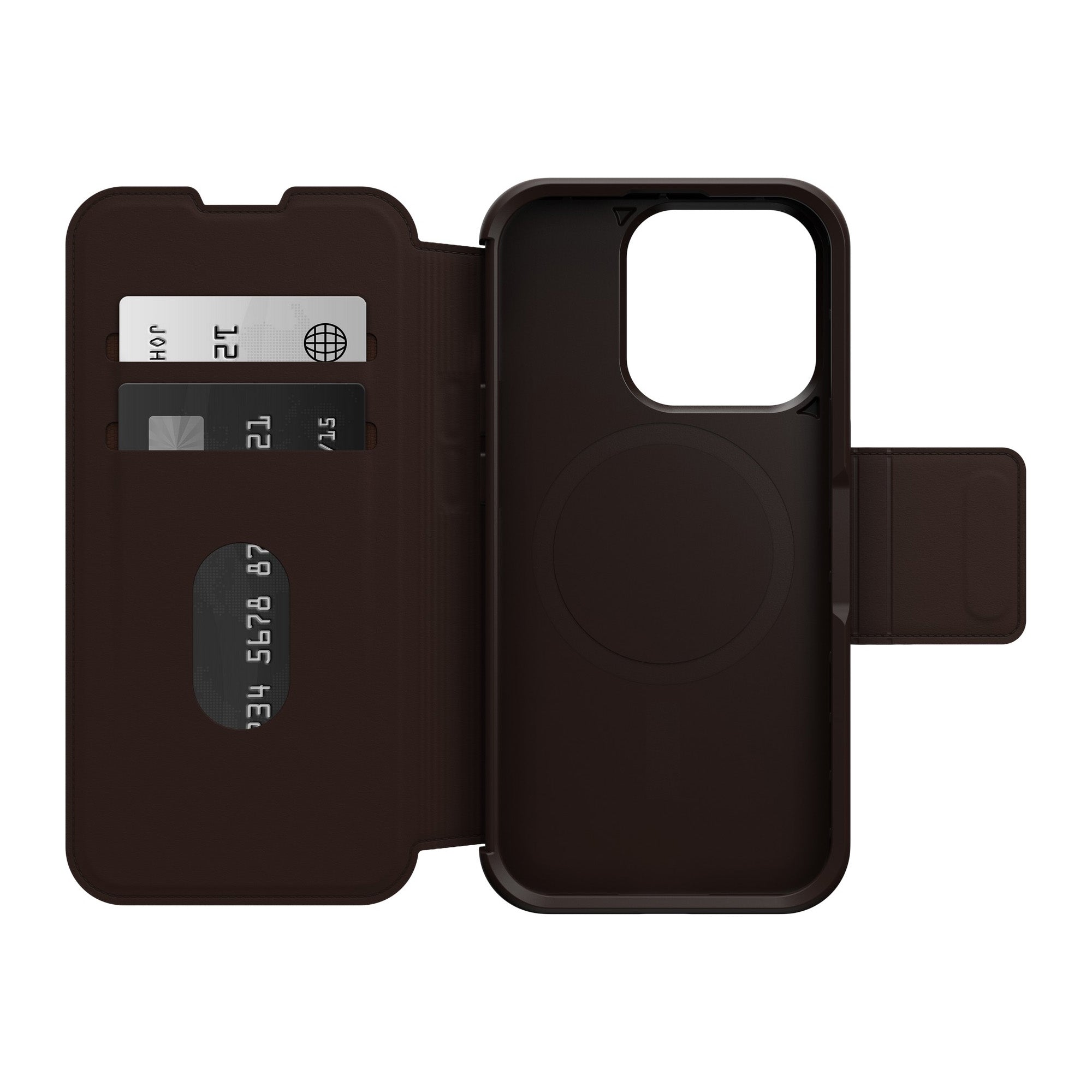 iPhone 15 Pro Otterbox Strada Leather Folio Case - Brown (Espresso) - 15-11756