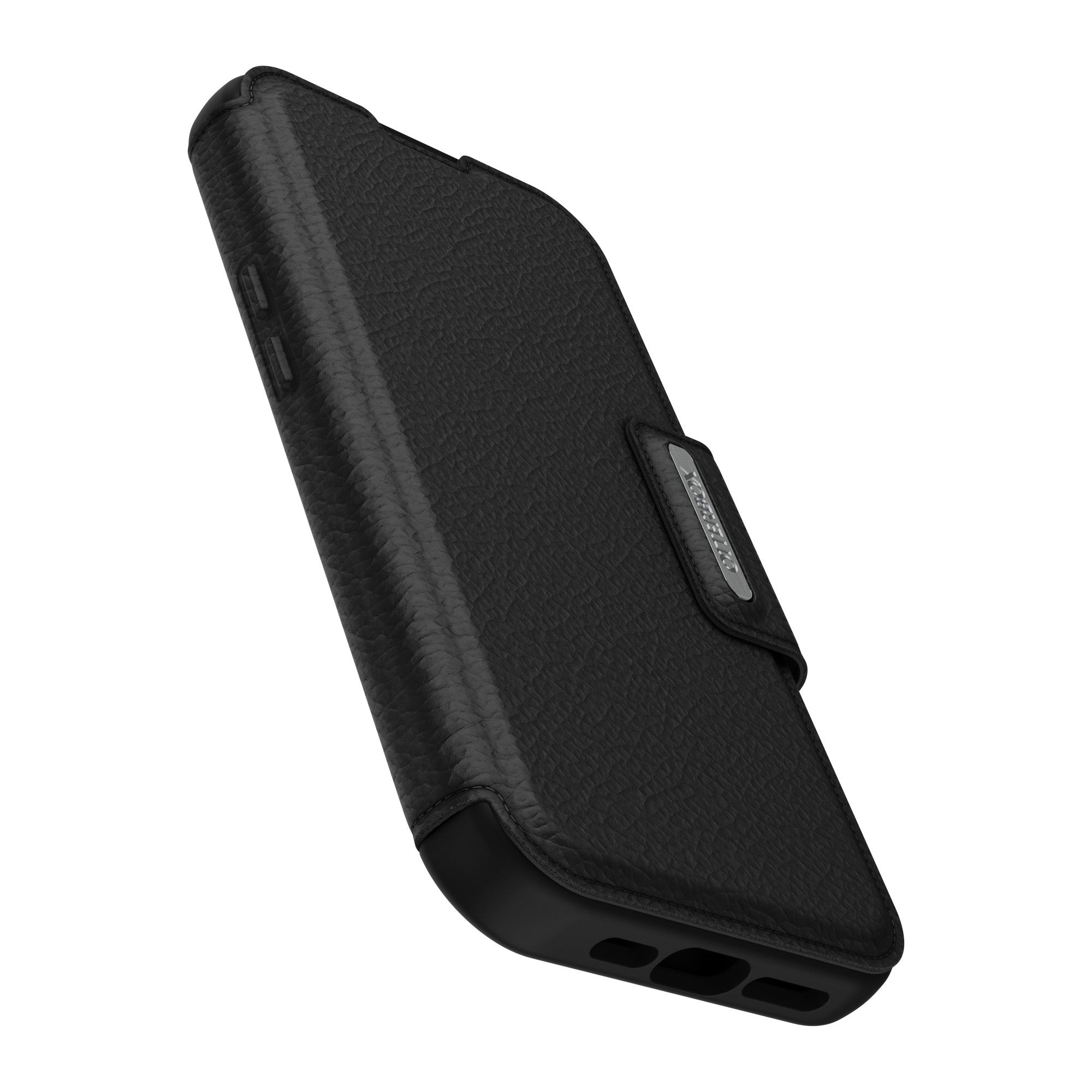 iPhone 15 Pro Otterbox Strada Leather Folio Case - Black (Shadow) - 15-11757