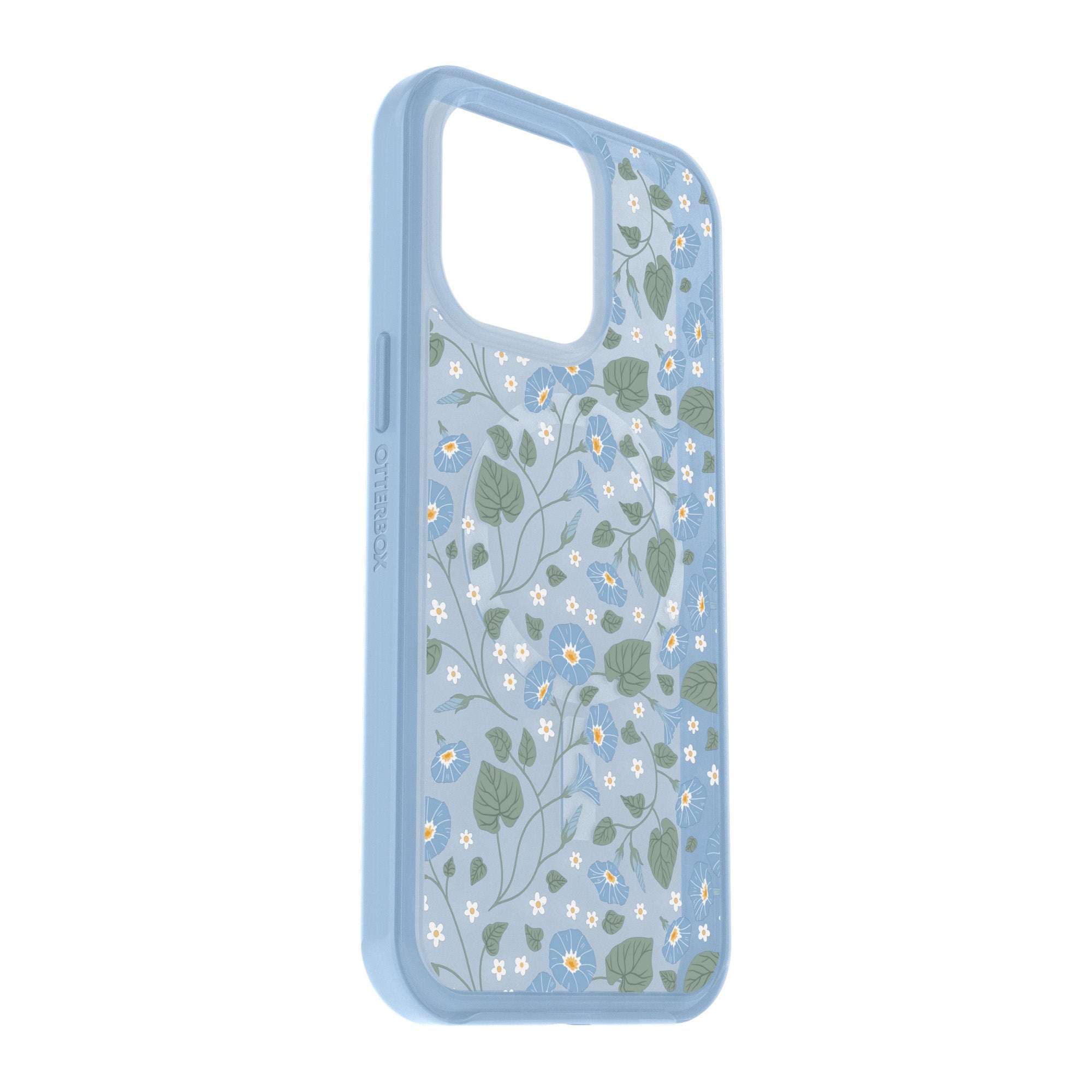 iPhone 15 Pro Max Otterbox Symmetry w/ MagSafe Clear Series Case - Blue (Dawn Floral) - 15-11768