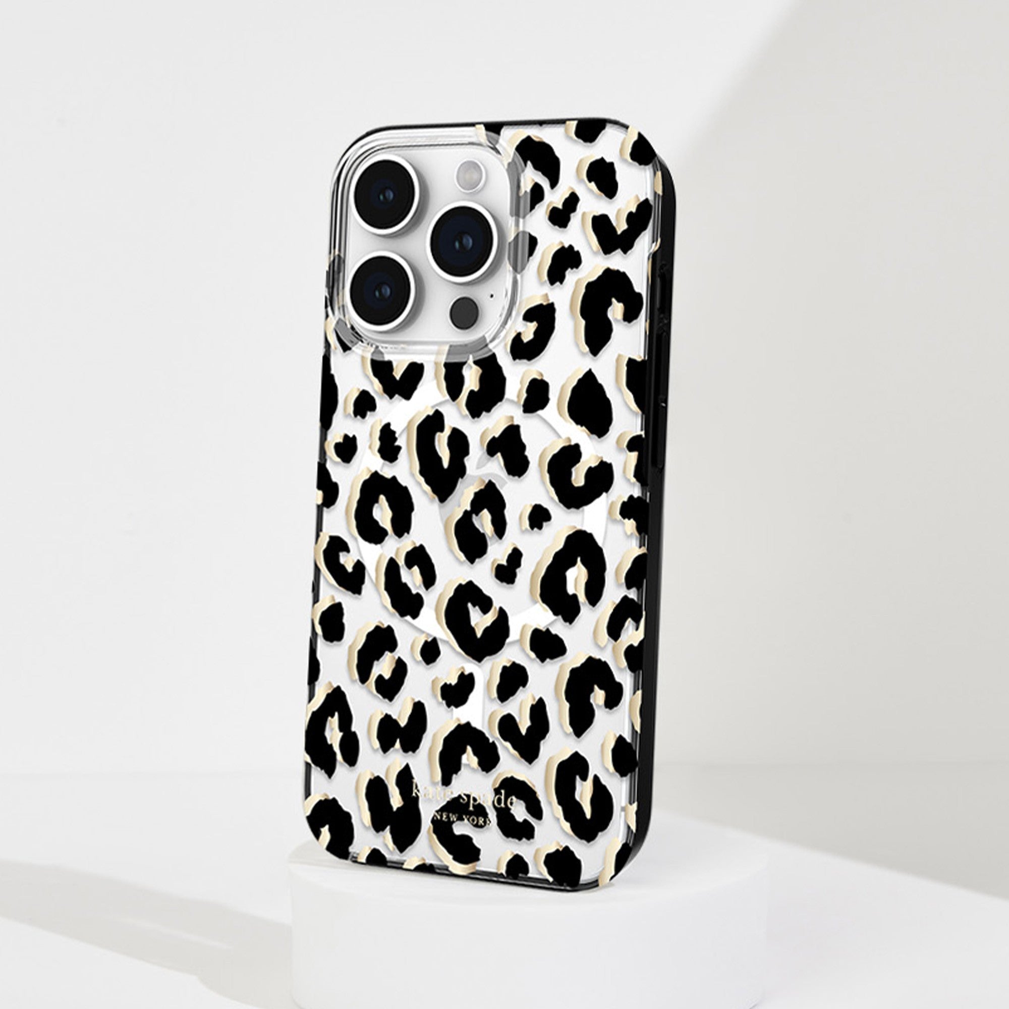 iPhone 15 Pro Max Kate Spade Protective Hardshell MagSafe Case - City Leopard - 15-12002