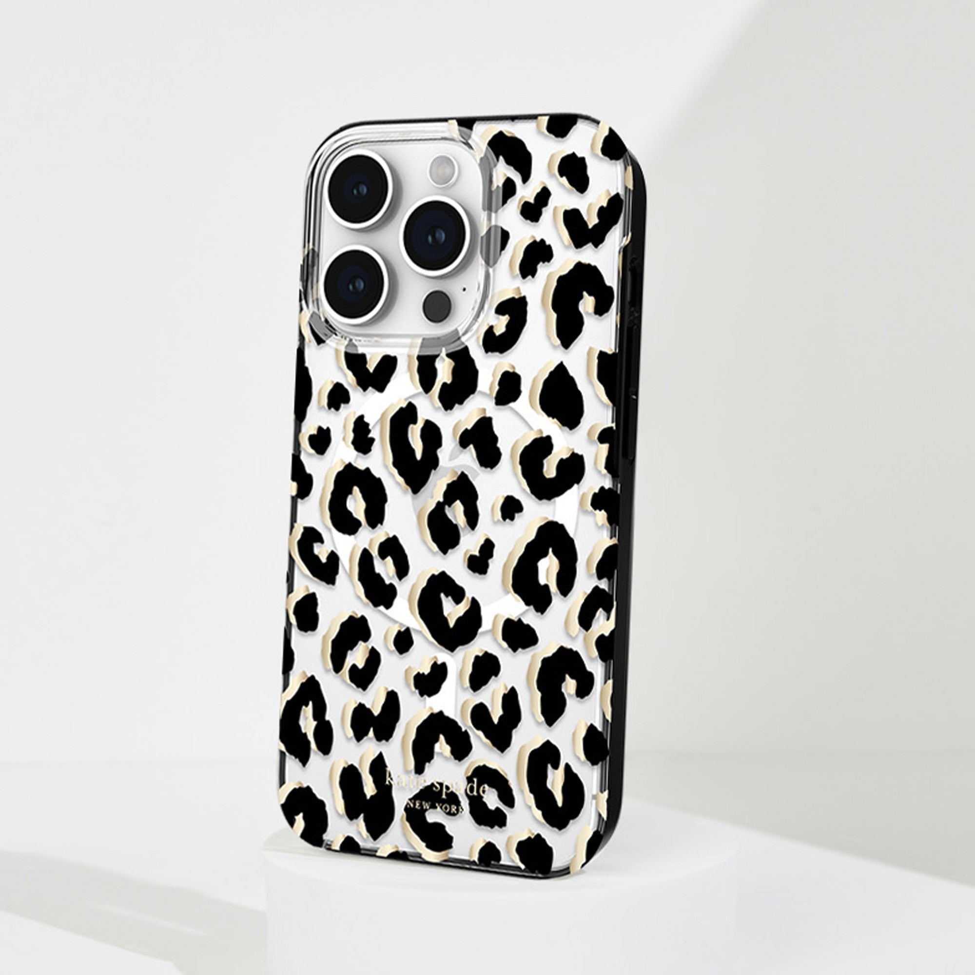 iPhone 15 Pro Kate Spade Protective Hardshell MagSafe Case - City Leopard - 15-12004