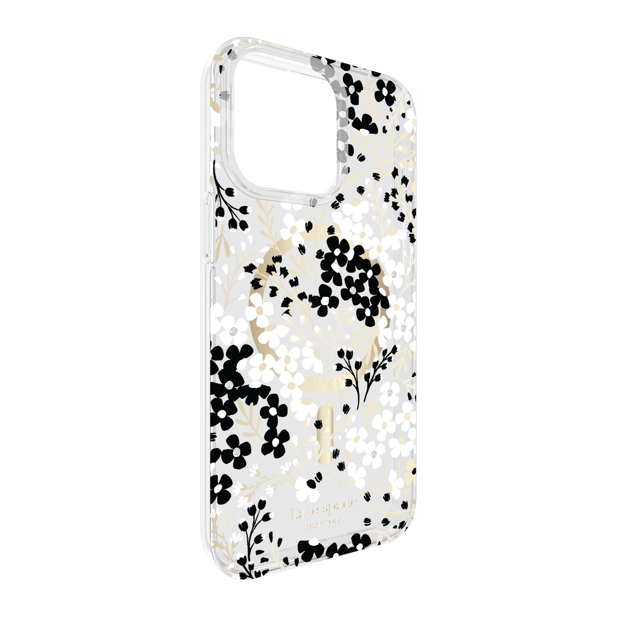 iPhone 15 Pro Max Kate Spade Protective Hardshell MagSafe Case - Black/White (Multi Floral) - 15-12011