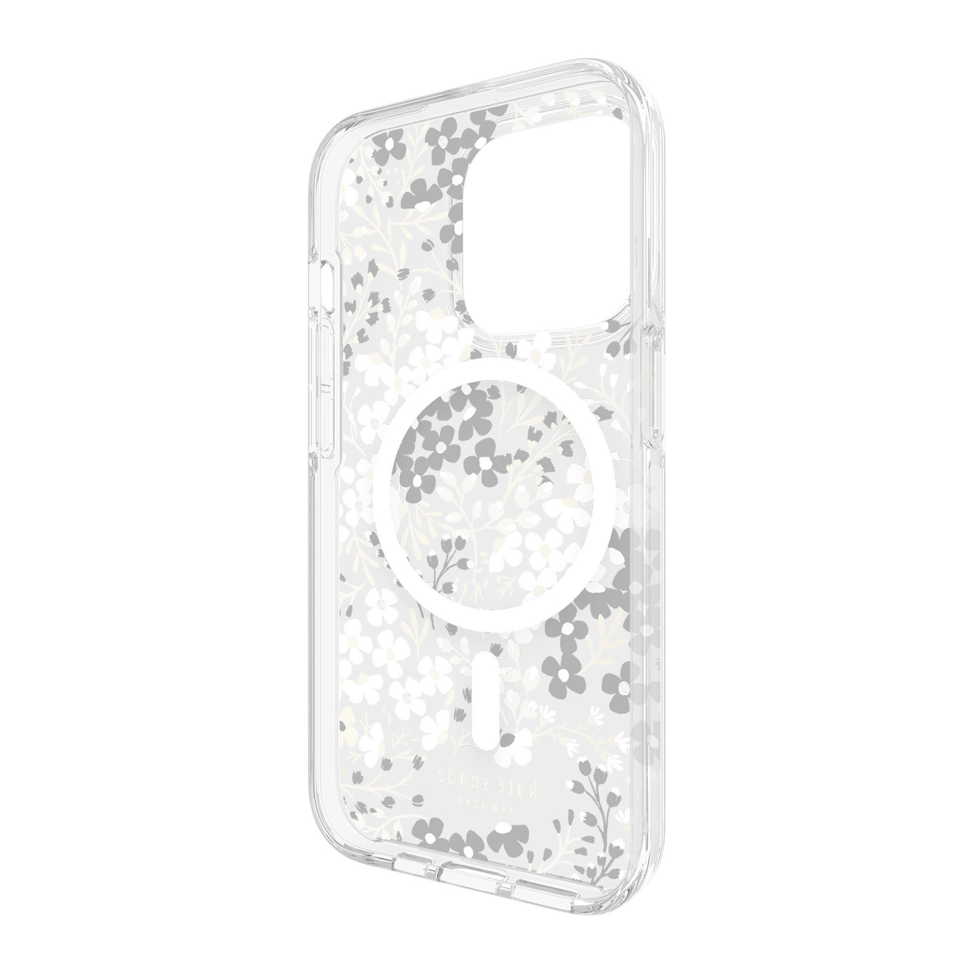 iPhone 15 Pro Kate Spade Protective Hardshell MagSafe Case - Black/White (Multi Floral) - 15-12012