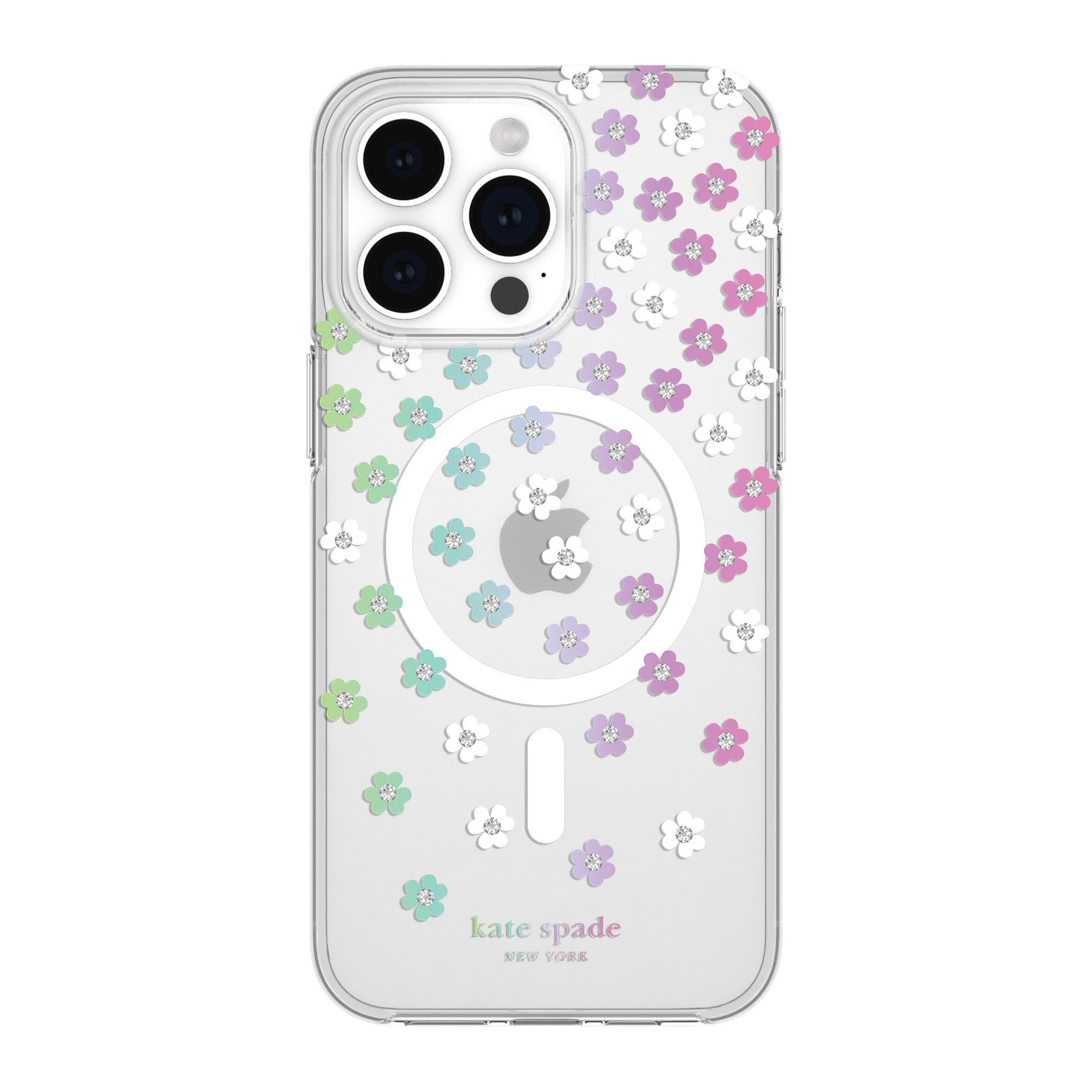 iPhone 15 Pro Max Kate Spade Protective Hardshell MagSafe Case - Scattered Flowers - 15-12014