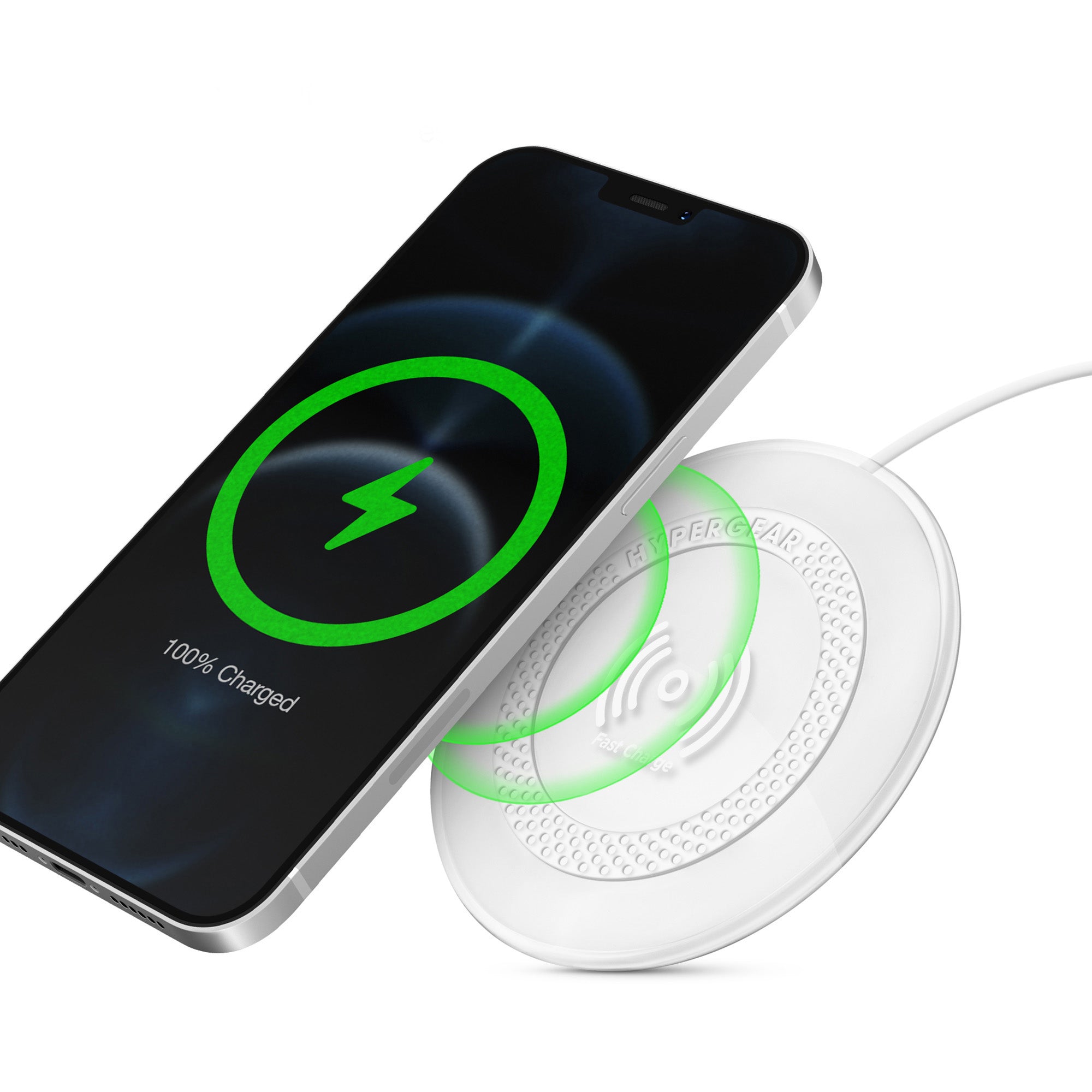 HyperGear 15W ChargePad Pro Wireless Fast Charger w/ USB-C Hub - White - 15-12063