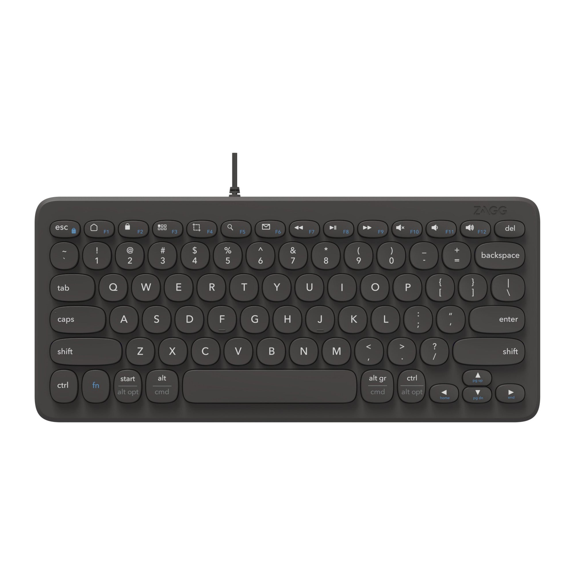 ZAGG Type-C Wired Keyboard 12inch - Black - 15-12081