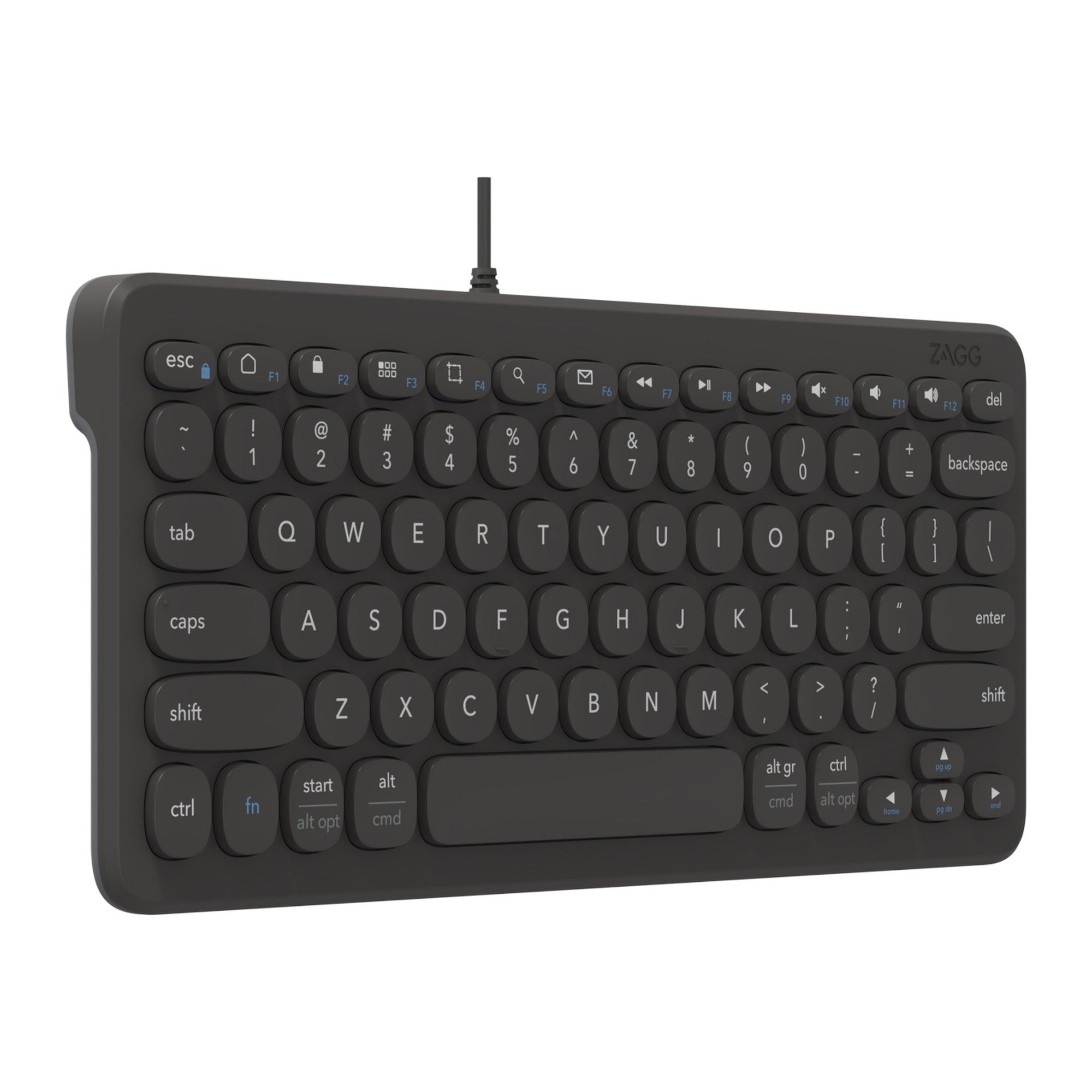 ZAGG Type-C Wired Keyboard 12inch - Black - 15-12081
