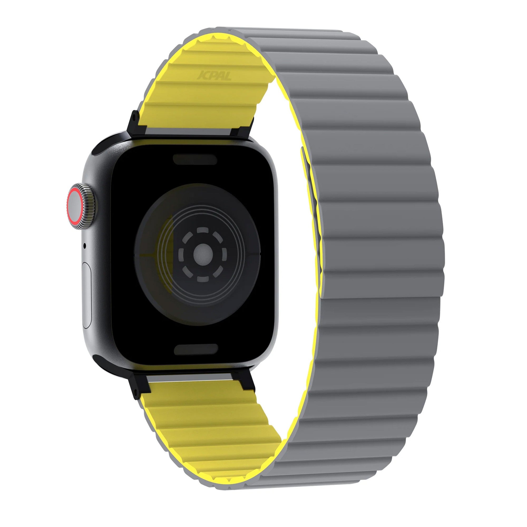 Apple Watch 38/40/41mm JCPal Silicone Magnetic Watch Band - Grey/Yellow - 15-12092