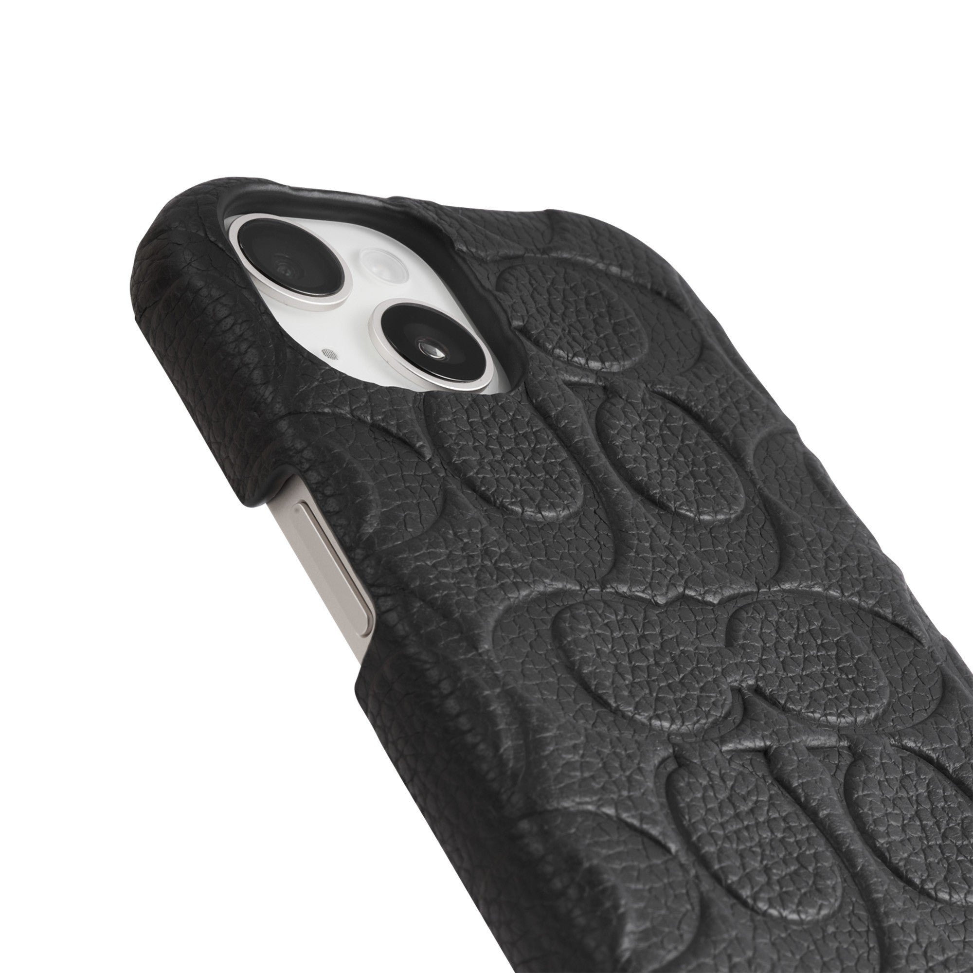 iPhone 15/14/13 Coach Leather Slim Wrap Signature C Case - Black Emboss - 15-12438