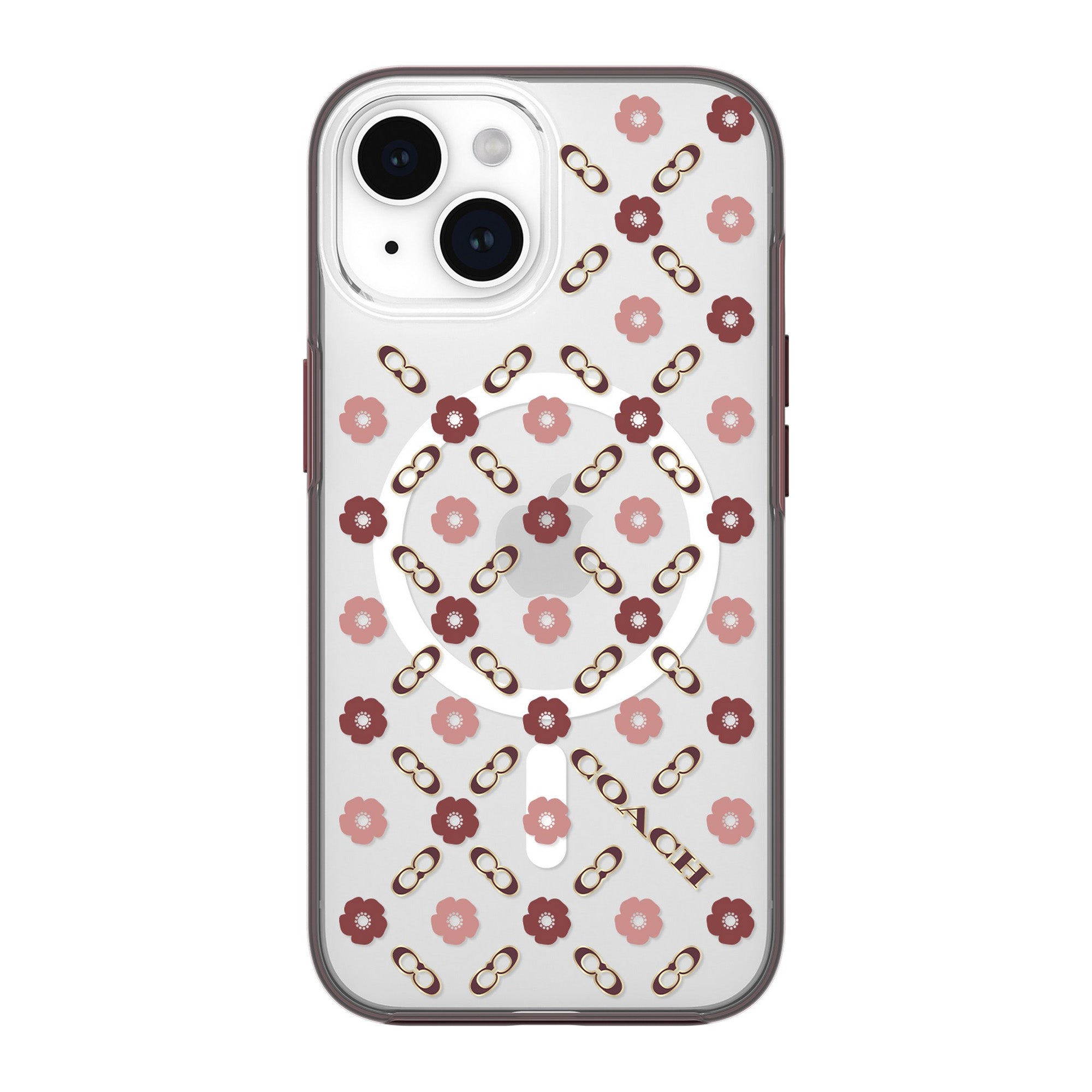 iPhone 15/14/13 Coach Protective Case w/MagSafe - Tea Rose - 15-12443
