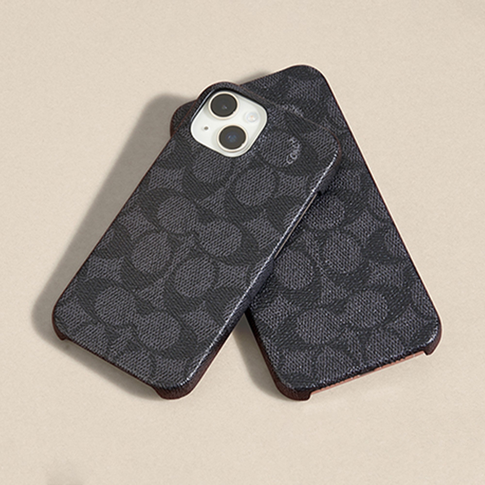 iPhone 15/14/13 Coach Slim Wrap Signature C Case - Charcoal - 15-12444
