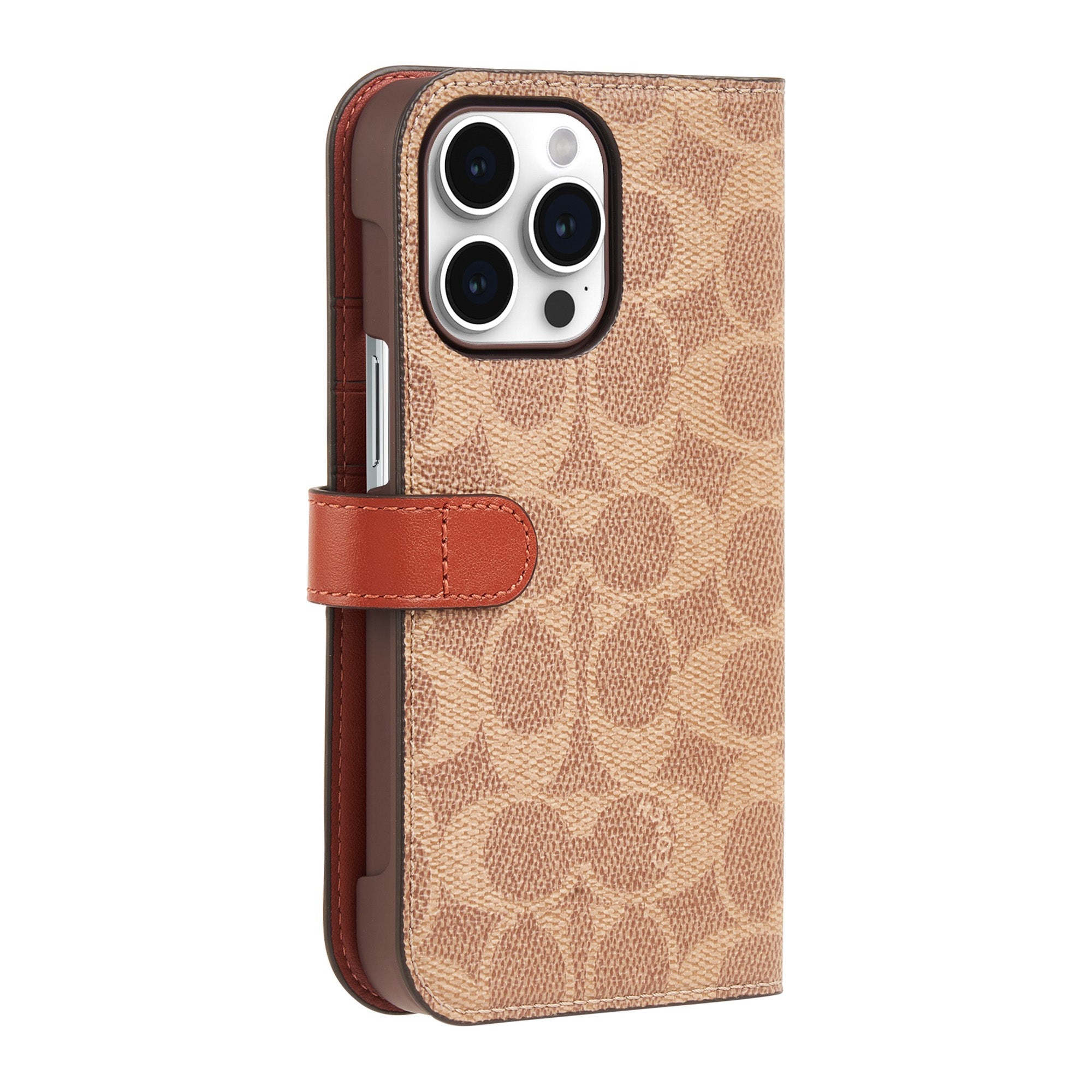 iPhone 15 Pro Max Coach Folio Signature C Case - Tan - 15-12460