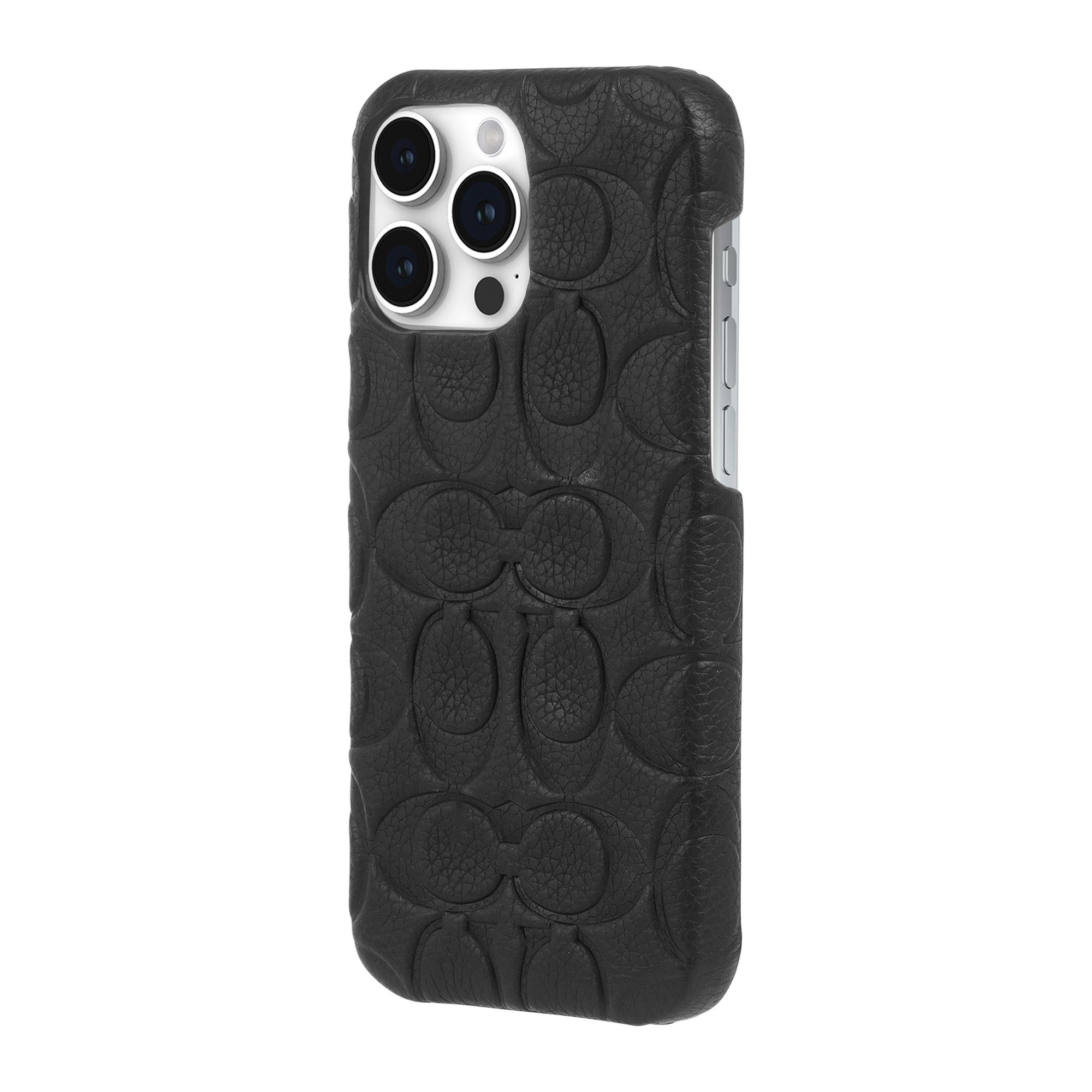 iPhone 15 Pro Max Coach Leather Slim Wrap Signature C Case - Black Emboss - 15-12461