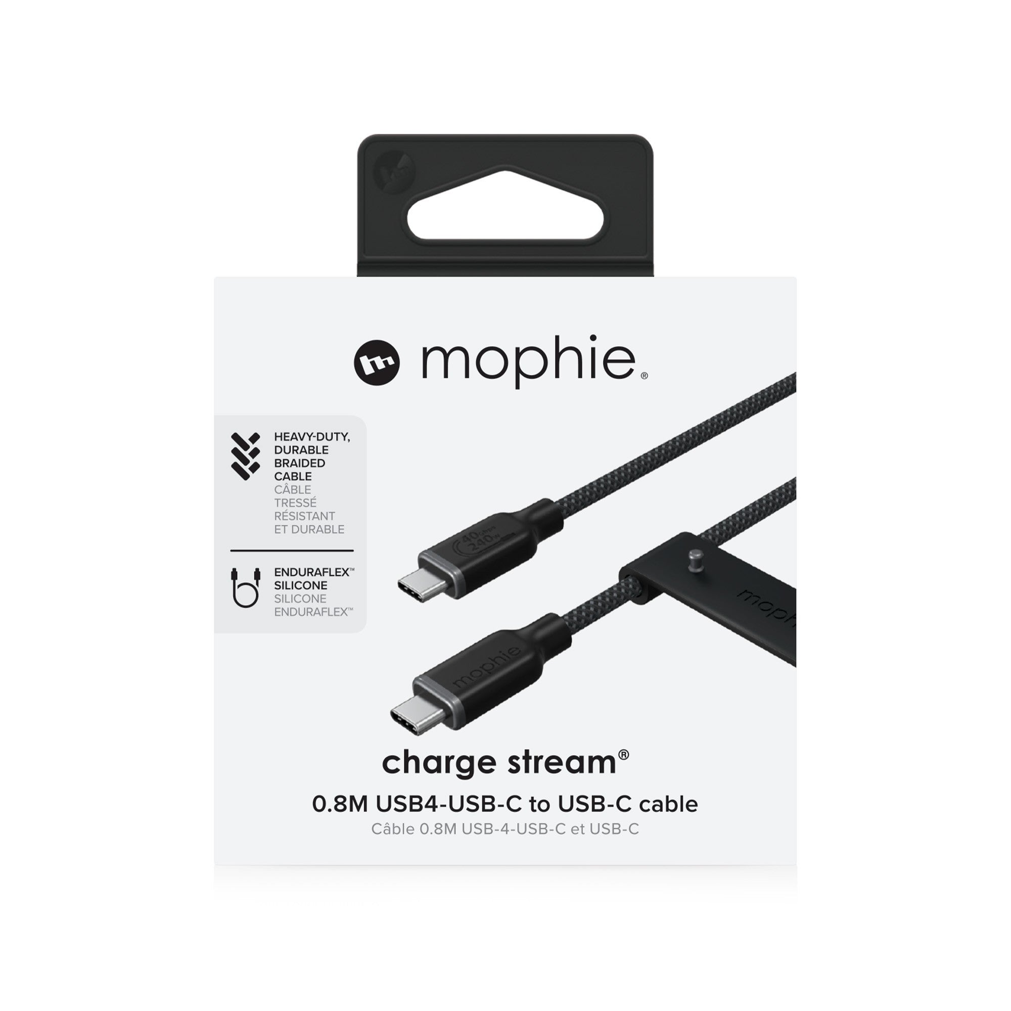 Mophie 80cm USB4 USB-C to USB-C Charge and Sync Cable - Black - 15-12594