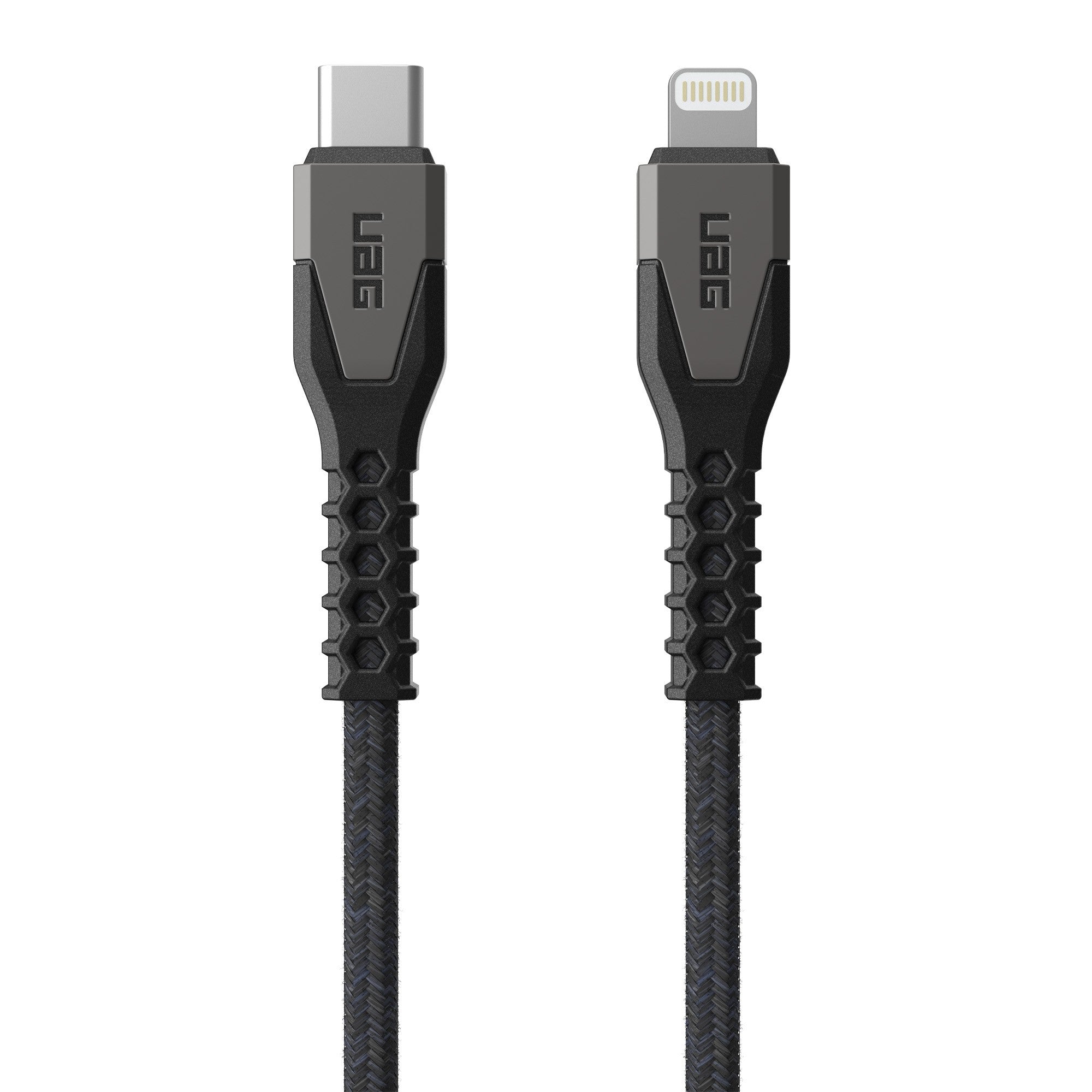 UAG 5 ft. 150cm USB-C to Lightning Kevlar Rugged Charge and Sync Cable - Black - 15-12679
