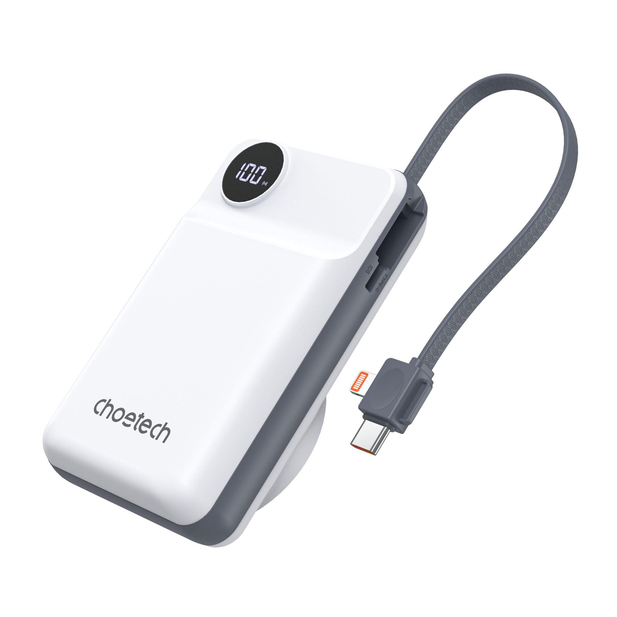 Choetech 20,000 mAh LED Display Power Bank for Mobile and Apple Watch w/Cable - 15-12727