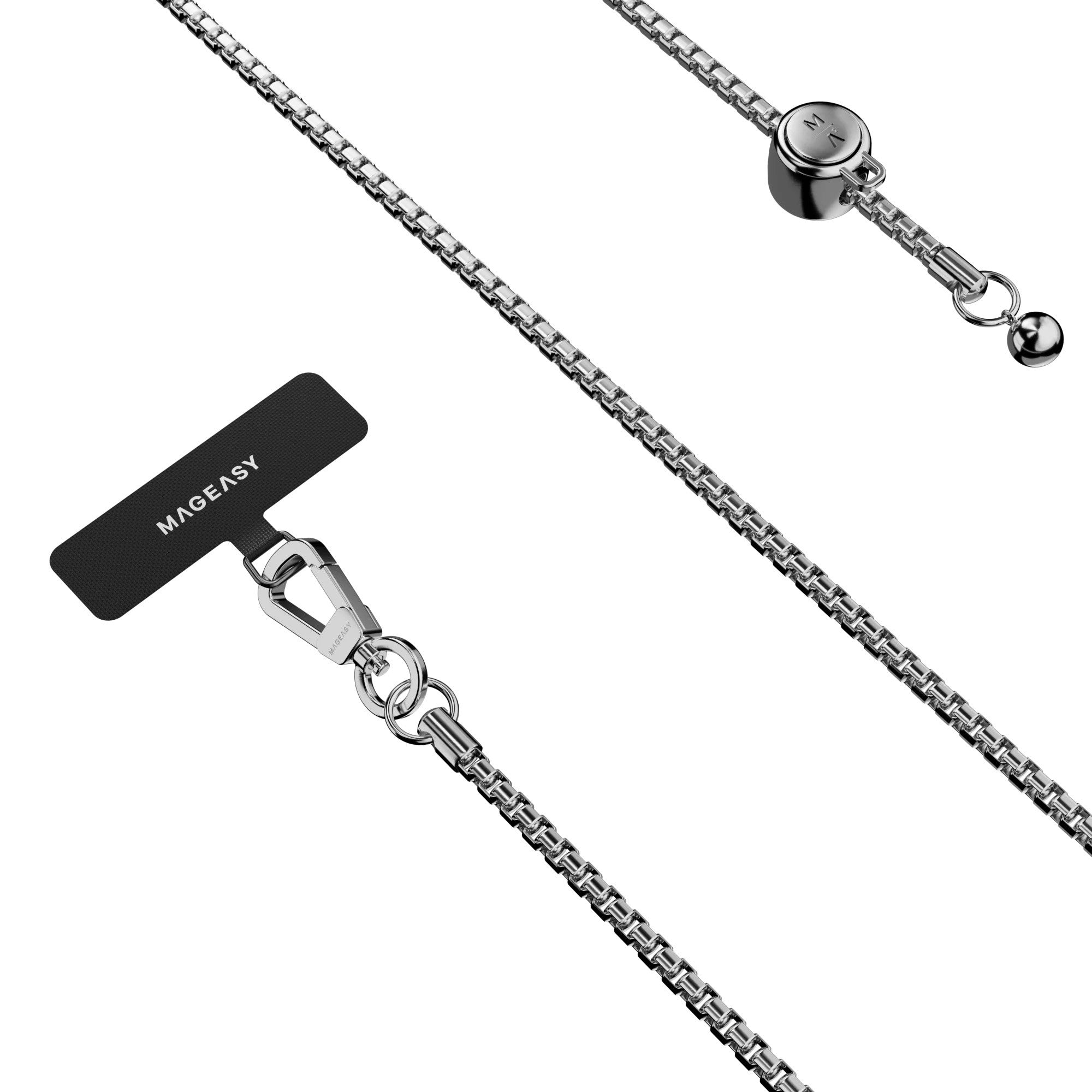 Universal MagEasy Metal Chain Strap + Card  - Silver - 15-12765