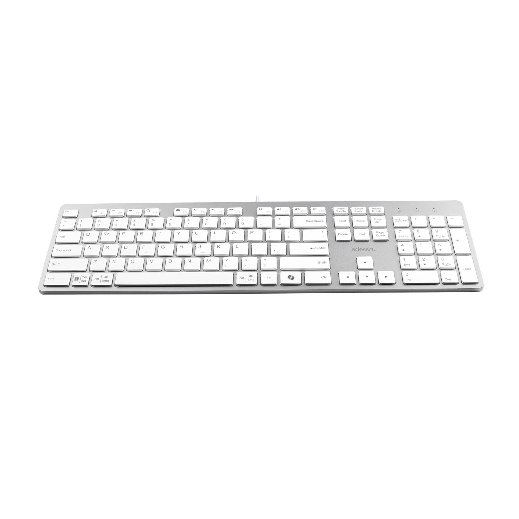 Adesso Multi-OS Scissor switch Desktop keyboard - White - 15-12856