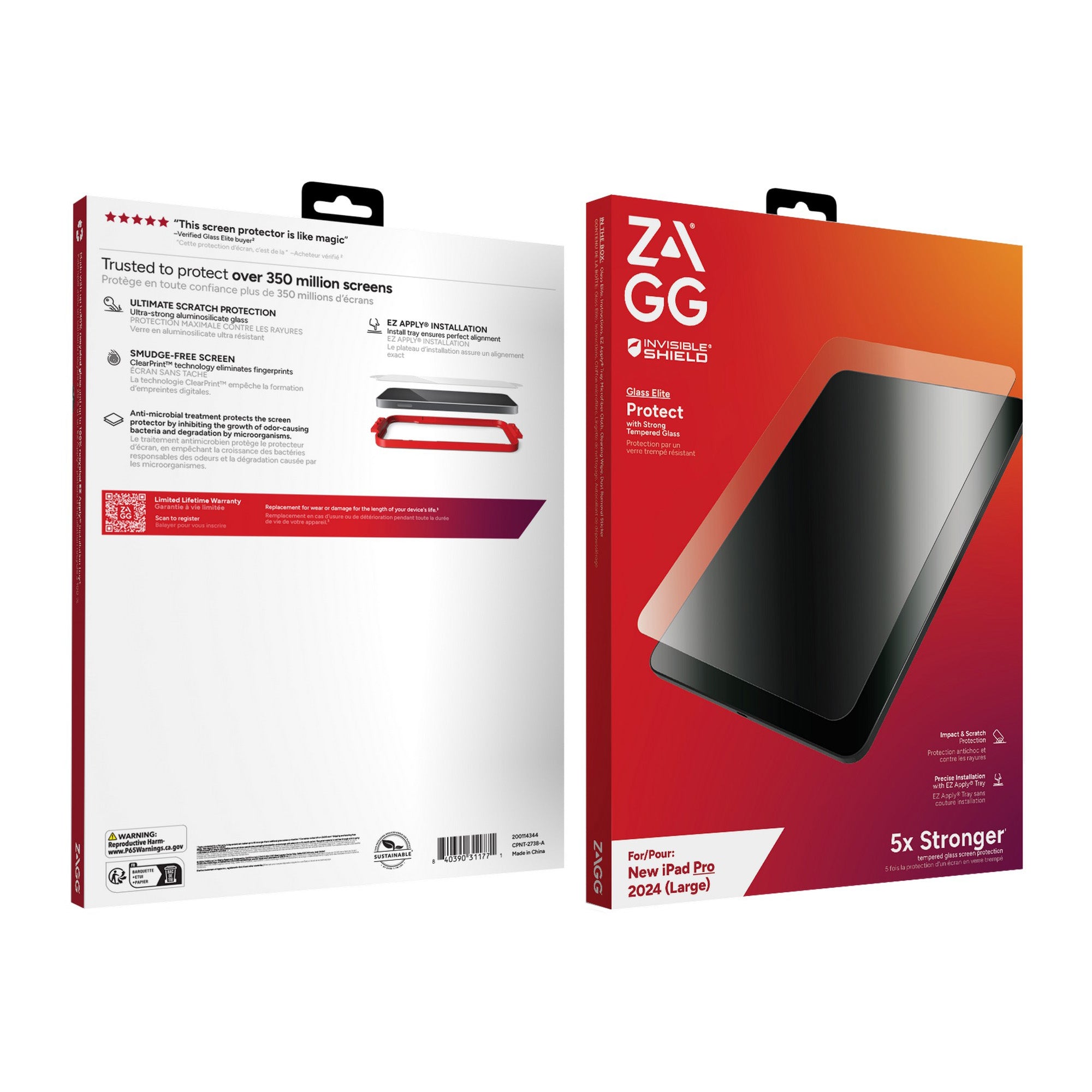 iPad Pro 13 2024 ZAGG InvisibleShield Glass Elite Screen Protector - 15-12875