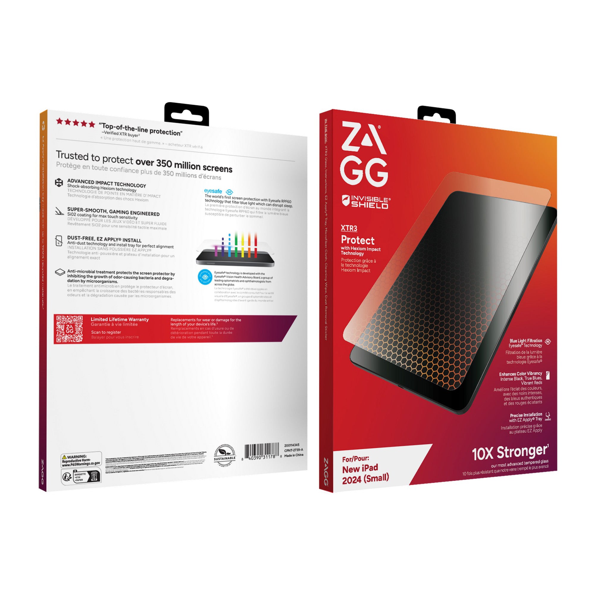 iPad Air 11 2024 ZAGG InvisibleShield Glass XTR3 Screen Protector - 15-12876